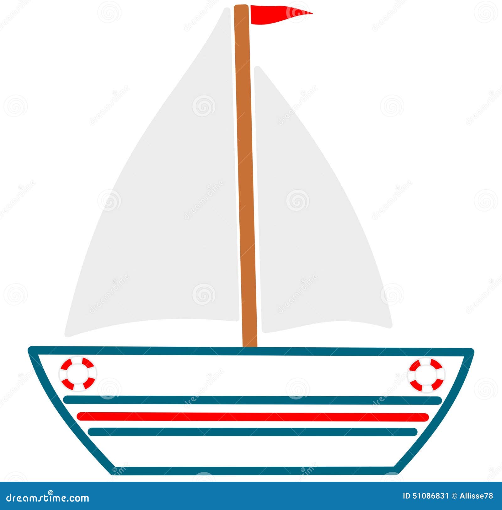 Cute Boat Cartoon Illustration Stock Illustration - Illustration of ...