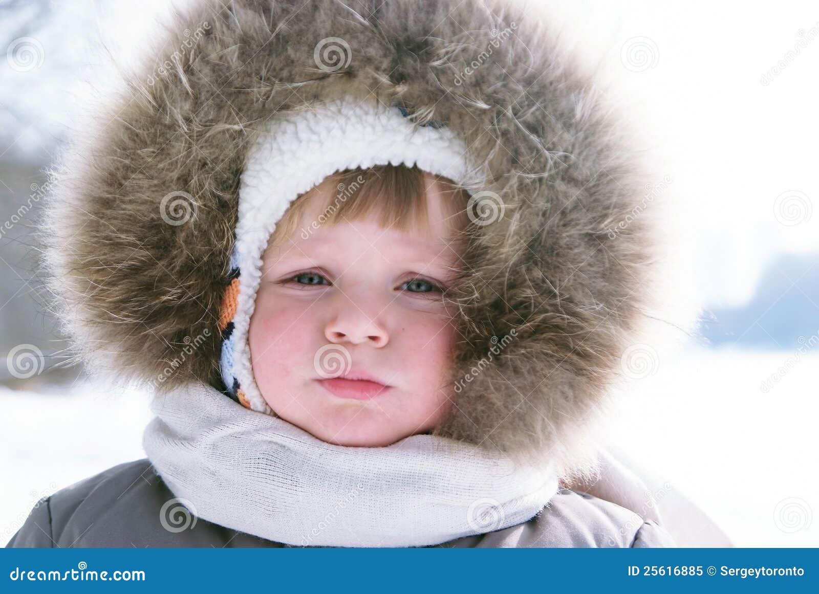 Cute boy in winter clothes