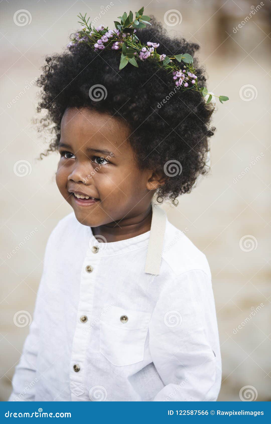 Cute Boy with Big Hair at the Beach Stock Photo - Image of happy, dress:  122587566