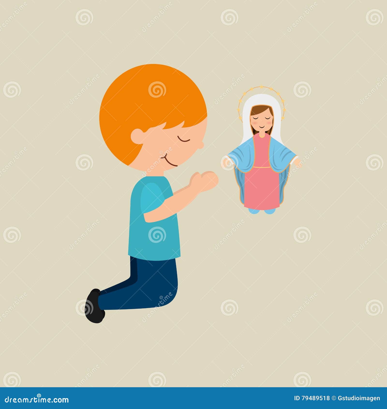 Cute Boy Blessed on Bible Desing Icon Stock Illustration - Illustration ...