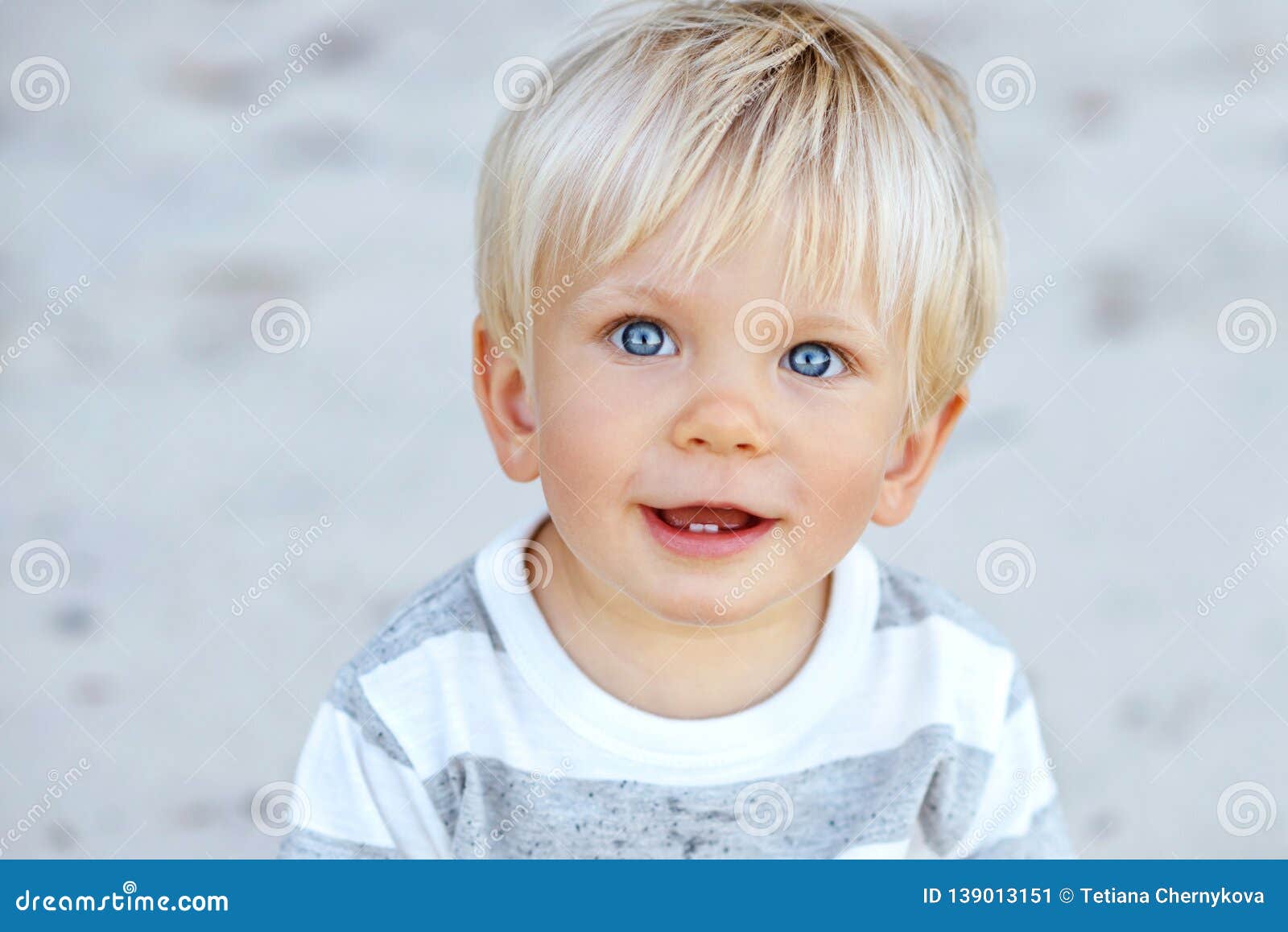 Cute Boy With Blond Hair And Blue Eyes Stock Image Image Of