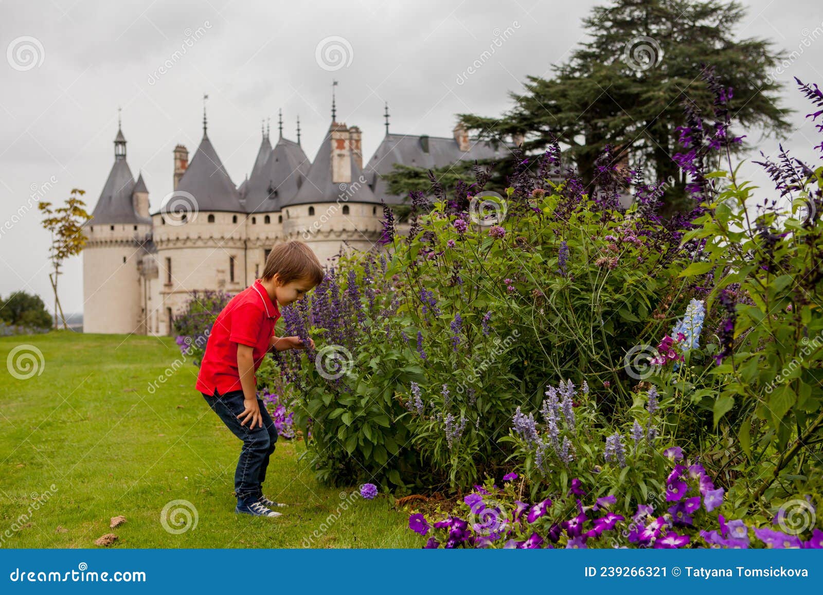 Cute Boy in Chaumont Gardens, Smiling at Camera Stock Image Image of