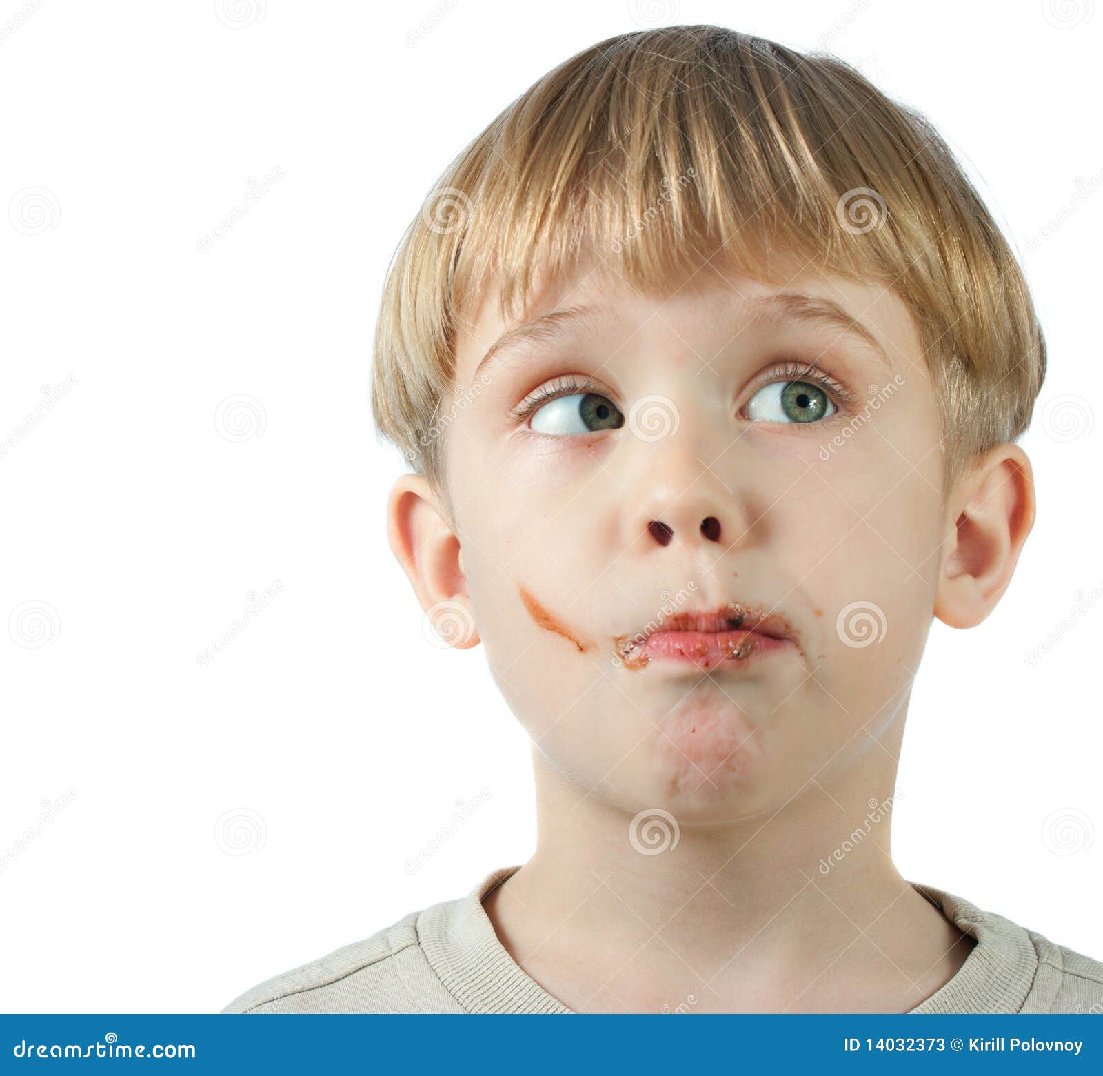 Cute Boy with Chocolate Face Stock Image Image of casual, little