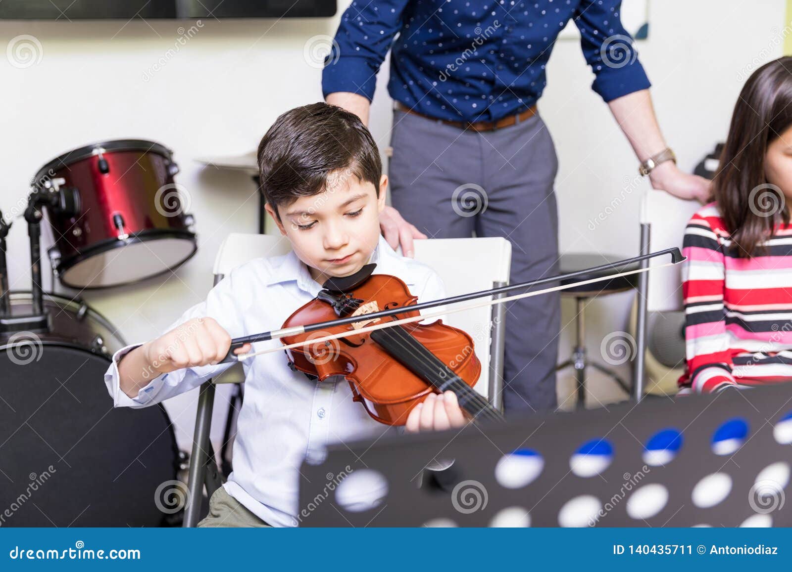 Boy Practicing To Be a Good Violin Player Stock Image Image of cute