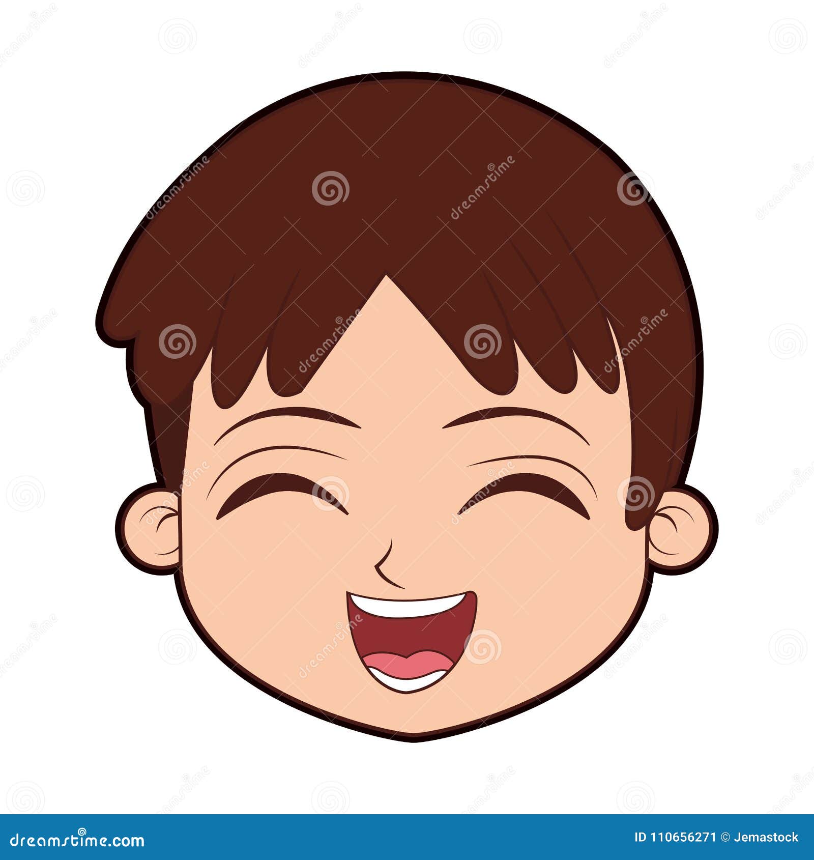 Cute boy face cartoon stock vector. Illustration of children - 110656271