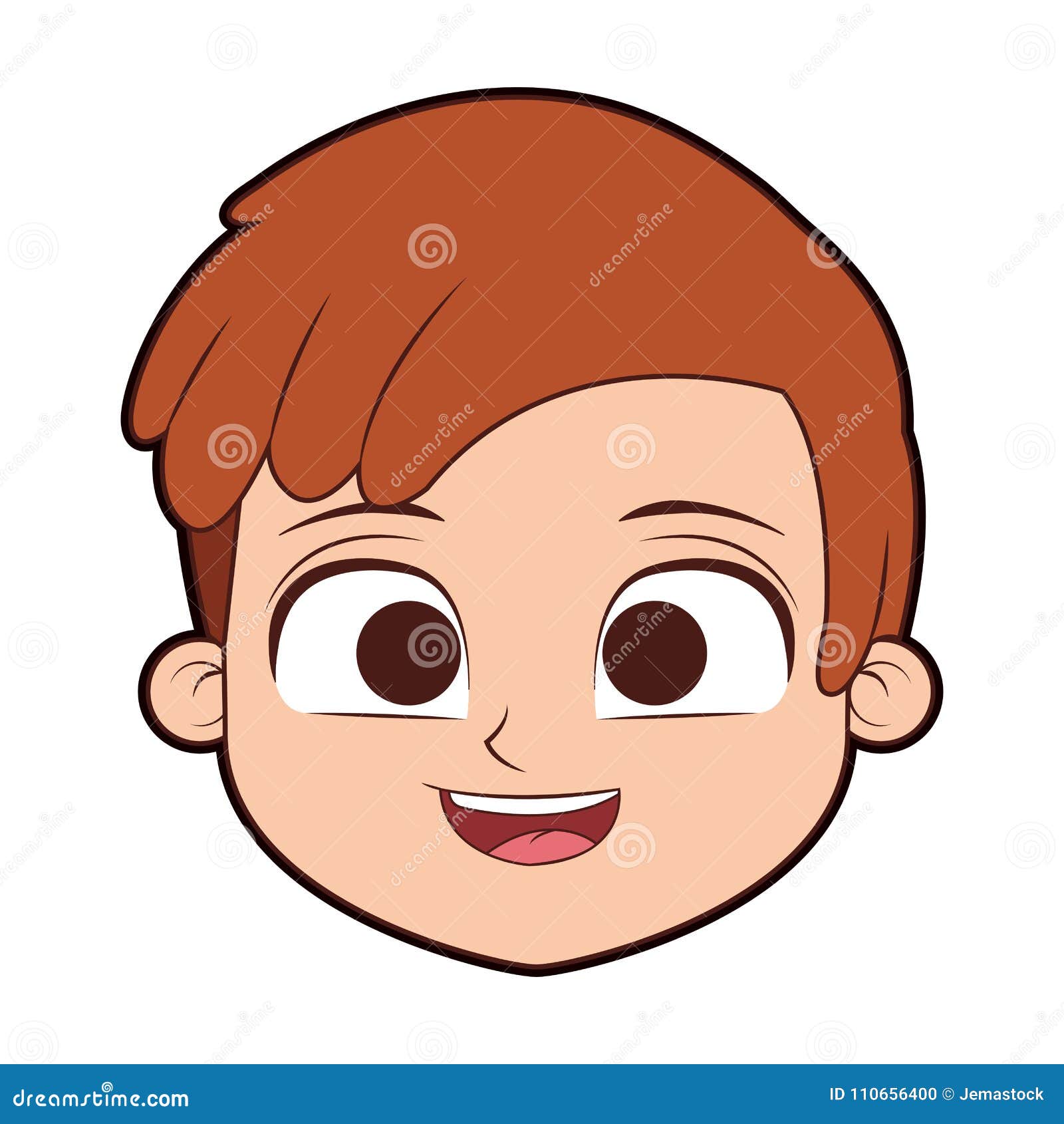 Cute boy face cartoon stock vector. Illustration of small - 110656400