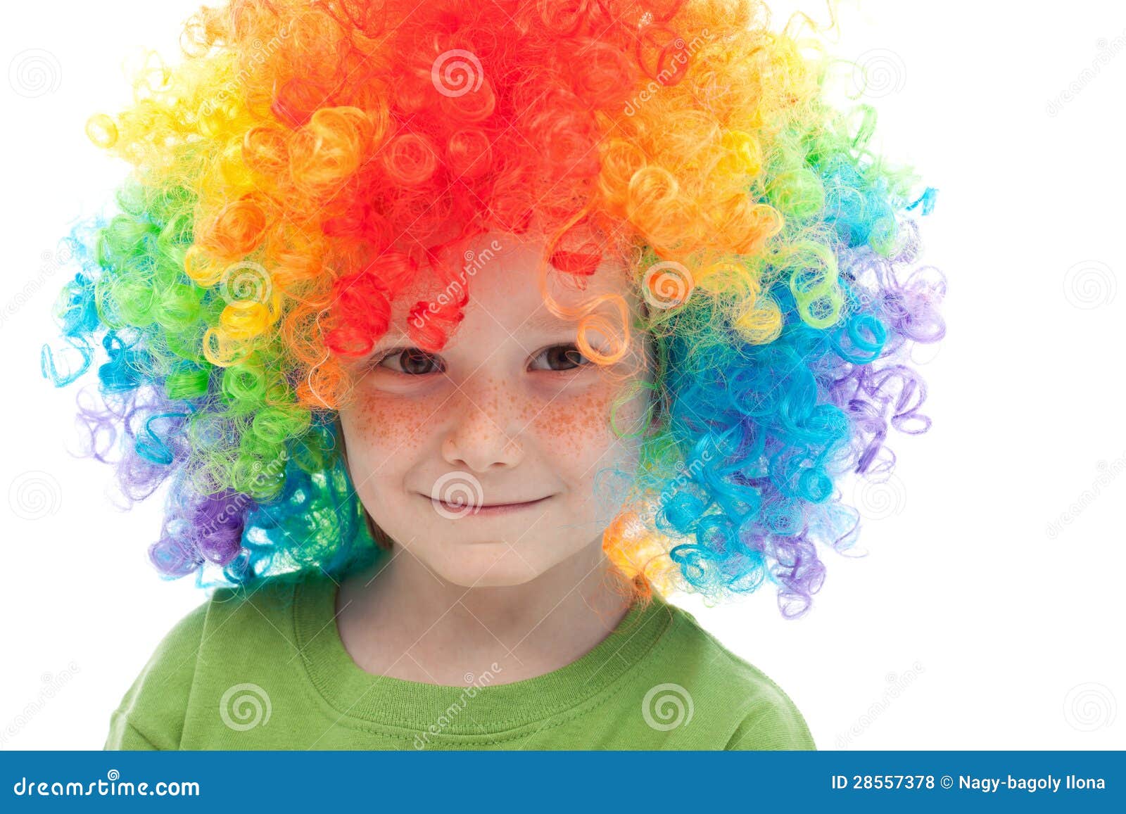 Cute Boy with Freckles and Clown Hair Stock Photo - Image of portrait ...