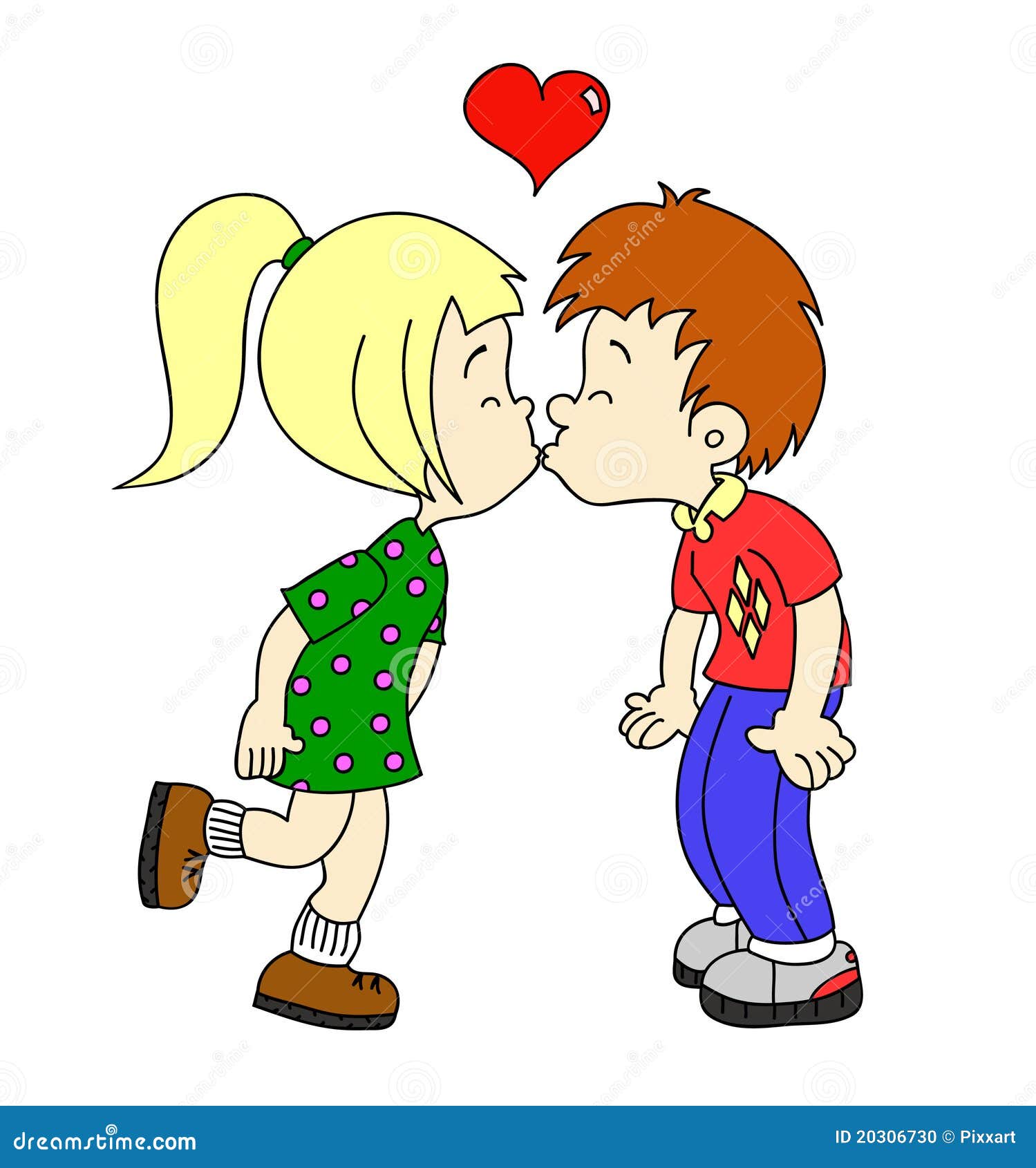 Cartoon Cute Couple Kissing Stock Illustrations 737 Cartoon Cute