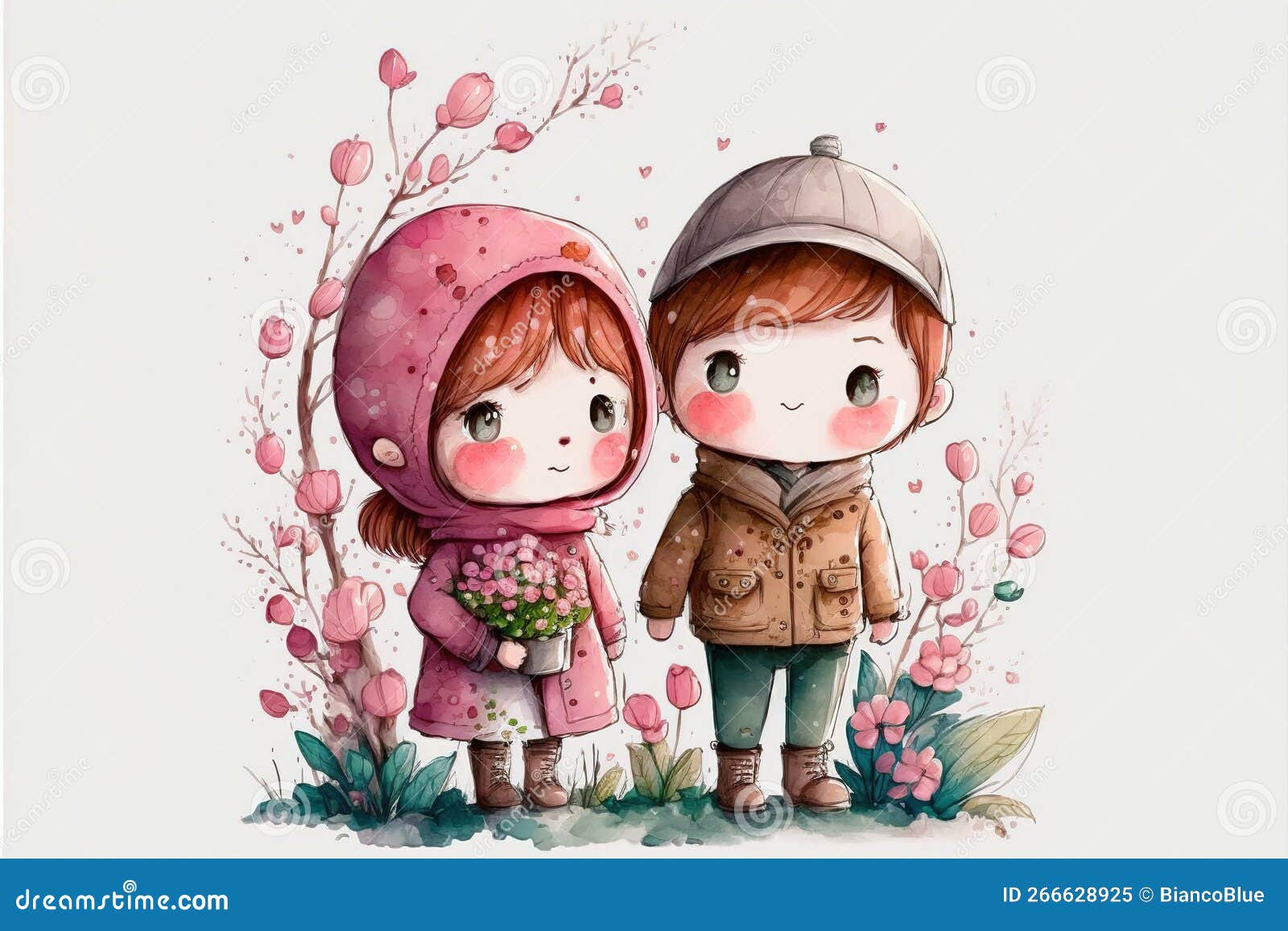 314 Cute Couple Boy Girl Cartoon Stock Photos - Free & Royalty ...