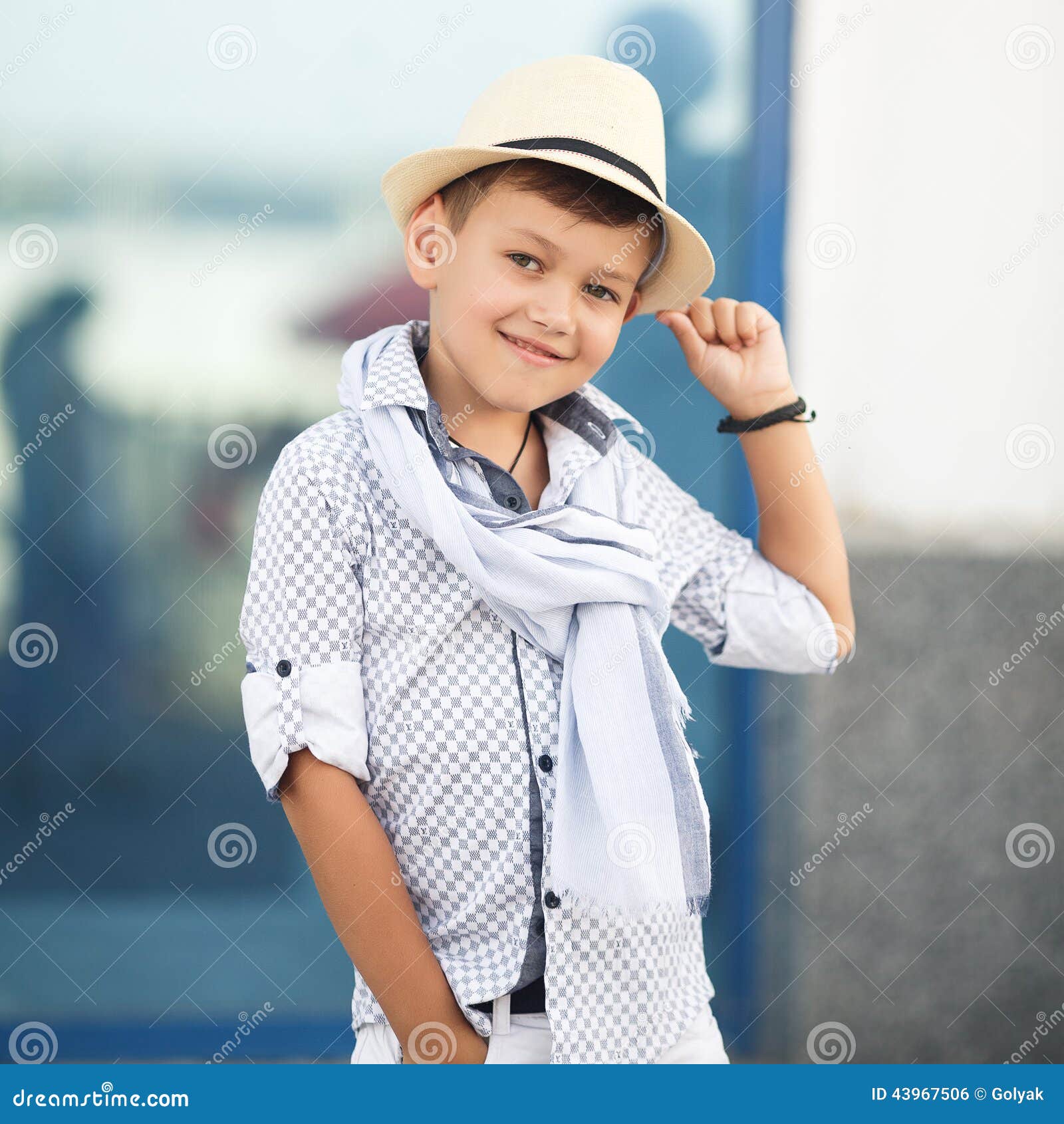 Cute Boy Happy Kid Outdoors Stock Photo - Image of attractive ...