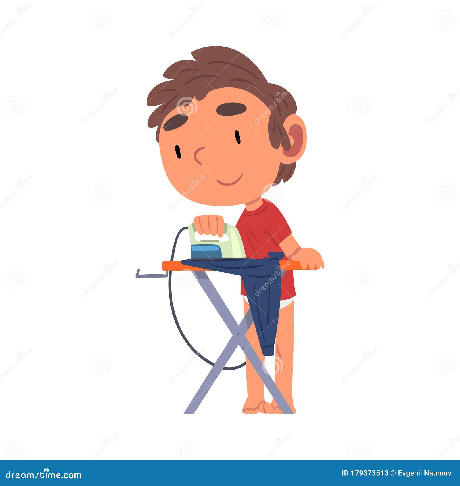 Cute Boy Ironing His Clothes, daily Routine Activity Cartoon Vector  Illustration Stock Vector - Illustration of child, lifestyle: 179373513