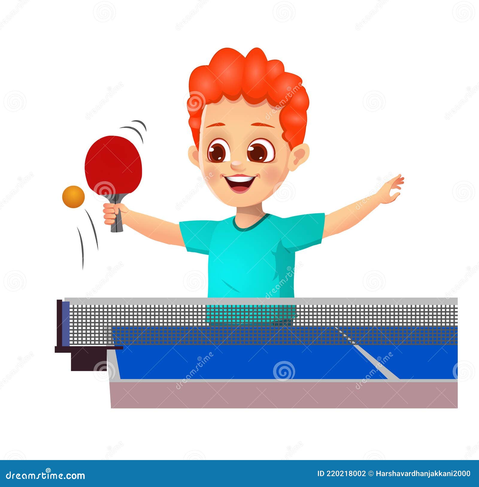 Cute Boy Kid Playing Table Tennis Stock Vector Illustration of paddle