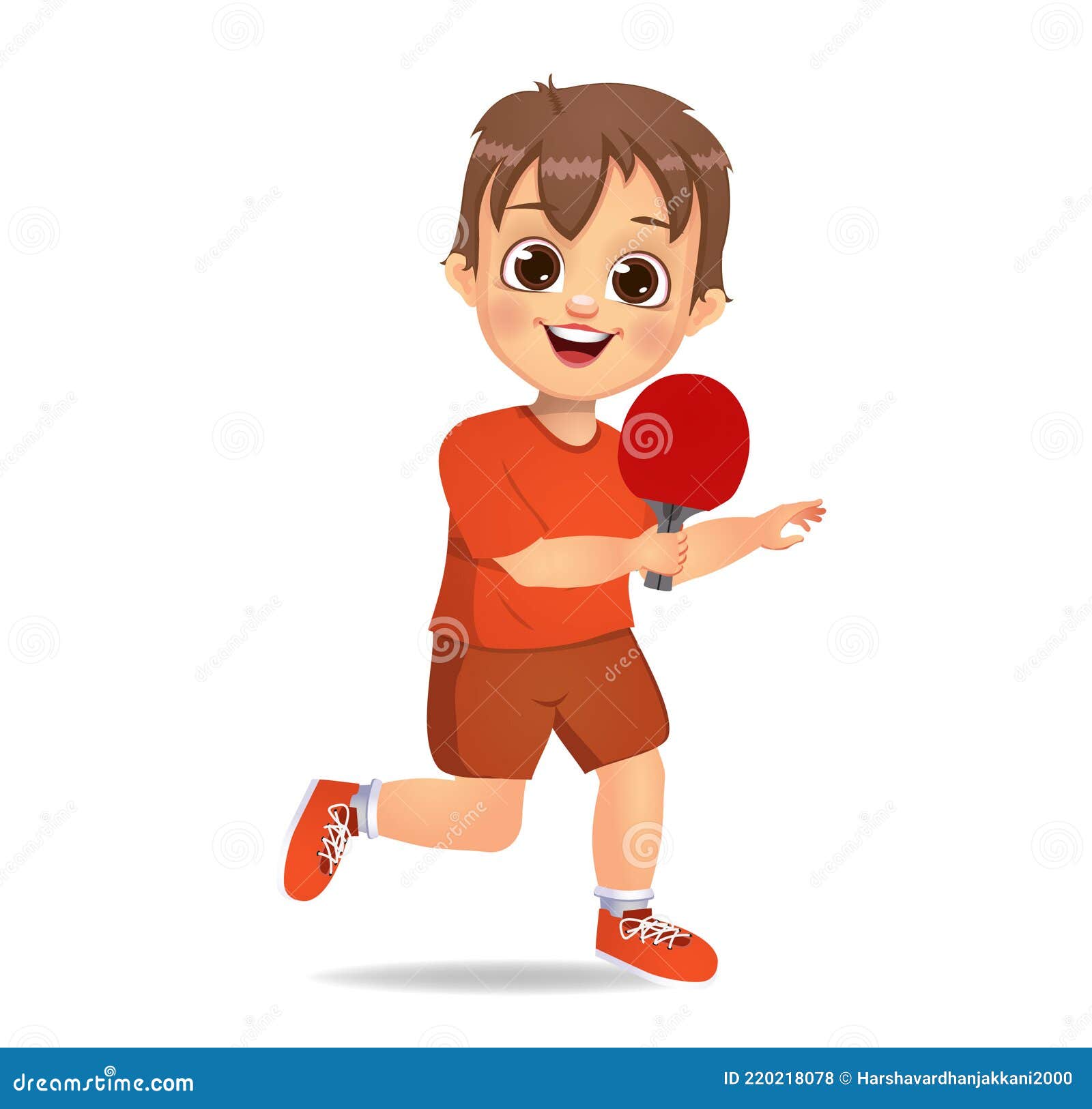 Cute Boy Kid Playing Table Tennis Stock Vector Illustration of pong