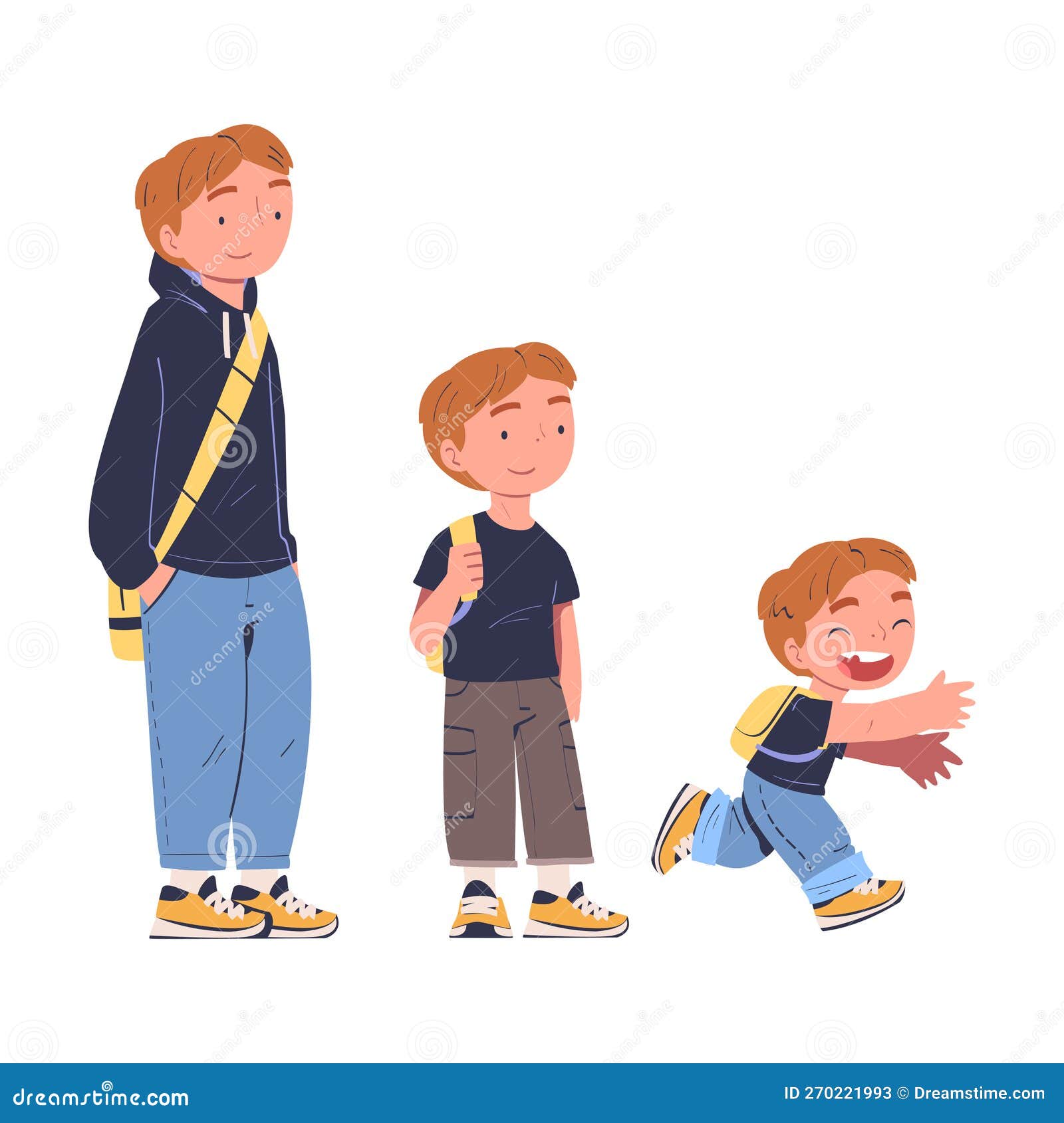 Cute Boy from Kid To Teenager. Stages of Growing Up Stock Vector -  Illustration of baby, cycle: 270221993