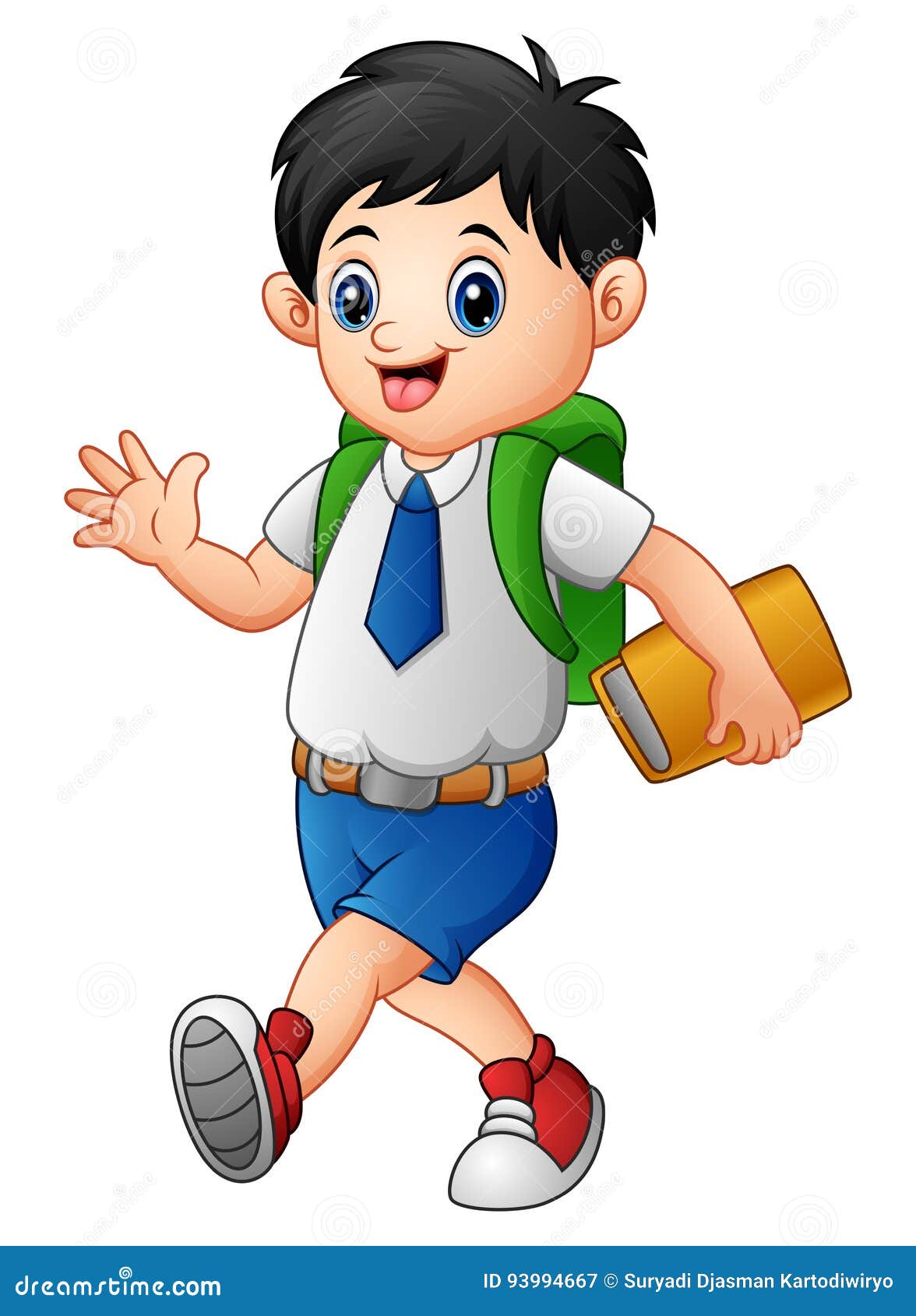 Cute Boy In A School Uniform Go To School Stock Vector - Illustration Of  Childhood, Lesson: 93994667