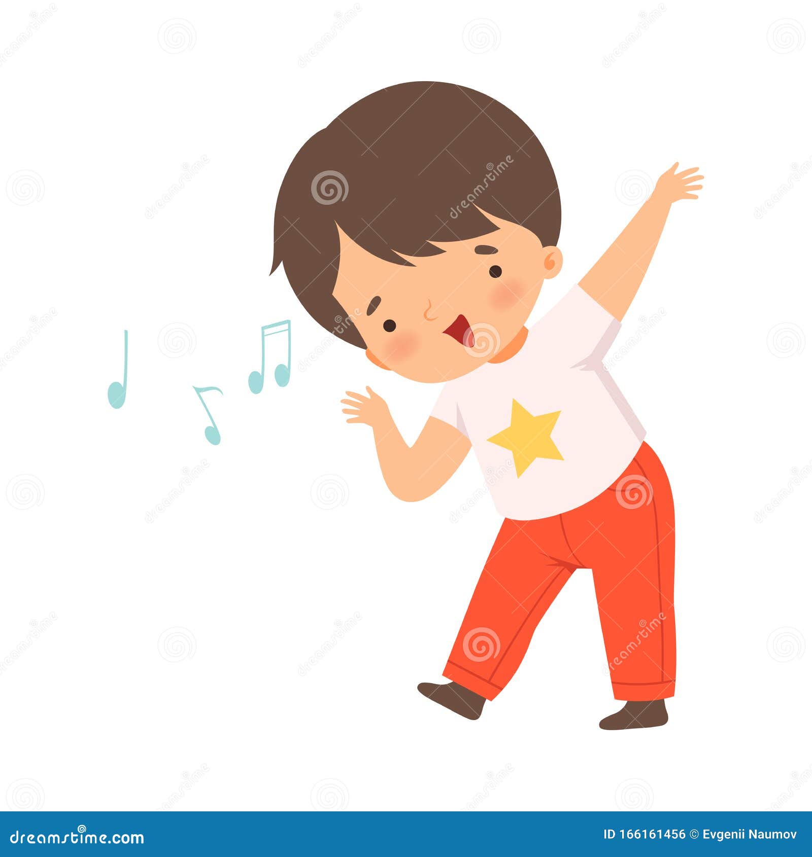 Cute Boy Singing, Adorable Kid Having Fun and Enjoying Listening To Music  Cartoon Vector Illustration Stock Vector - Illustration of children,  education: 166161456