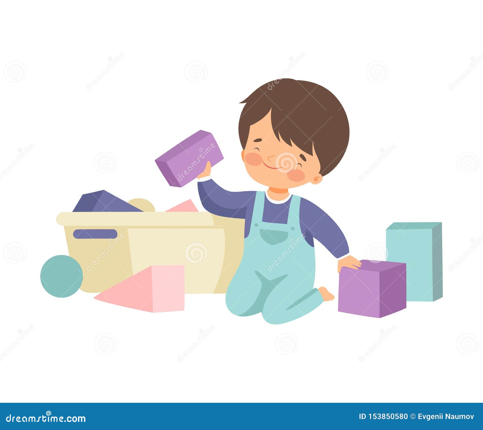 cute boy sitting on floor and cleaning up his toys, kid doing housework chores at home  