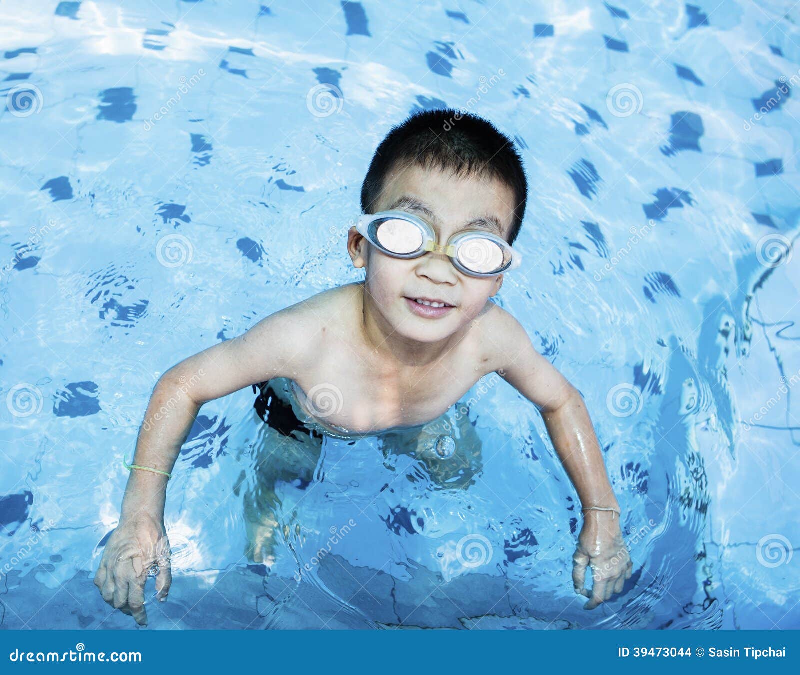 Cute Boy Swimming and Playing in Swimming Pool Stock Photo Image of