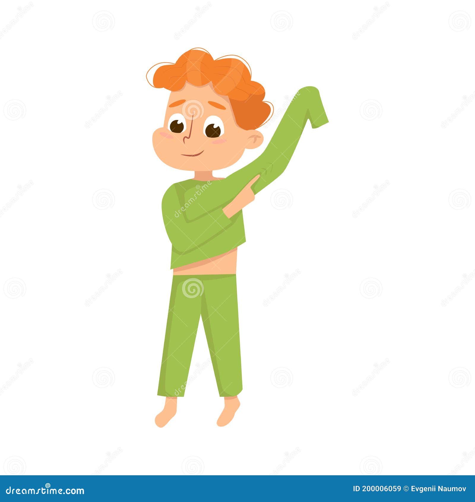 Cute Boy Wearing Pajamas Getting Ready To Sleep Cartoon Style Vector