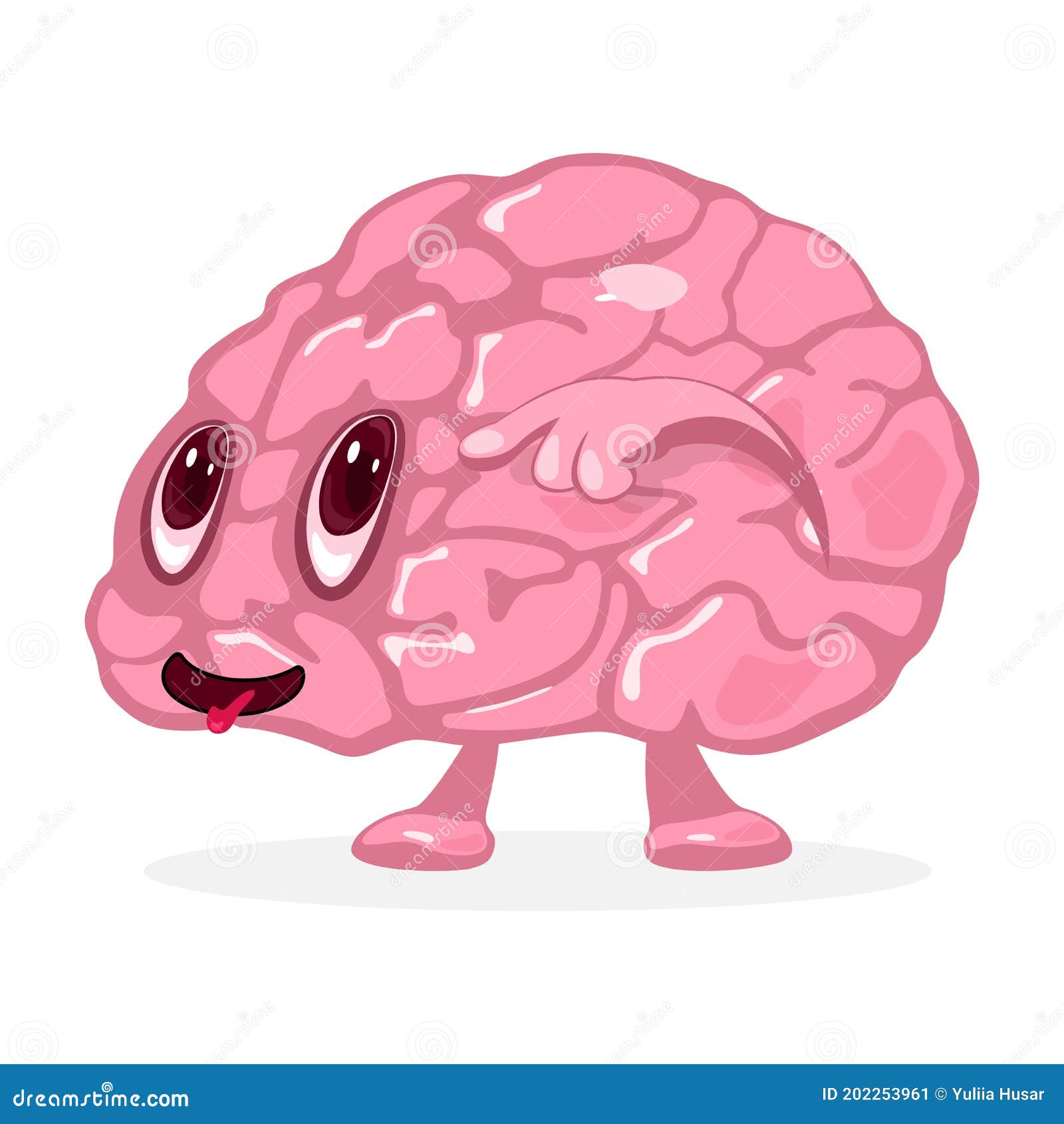 Cartoon Human Brain Character Stock Illustration - Illustration of ...