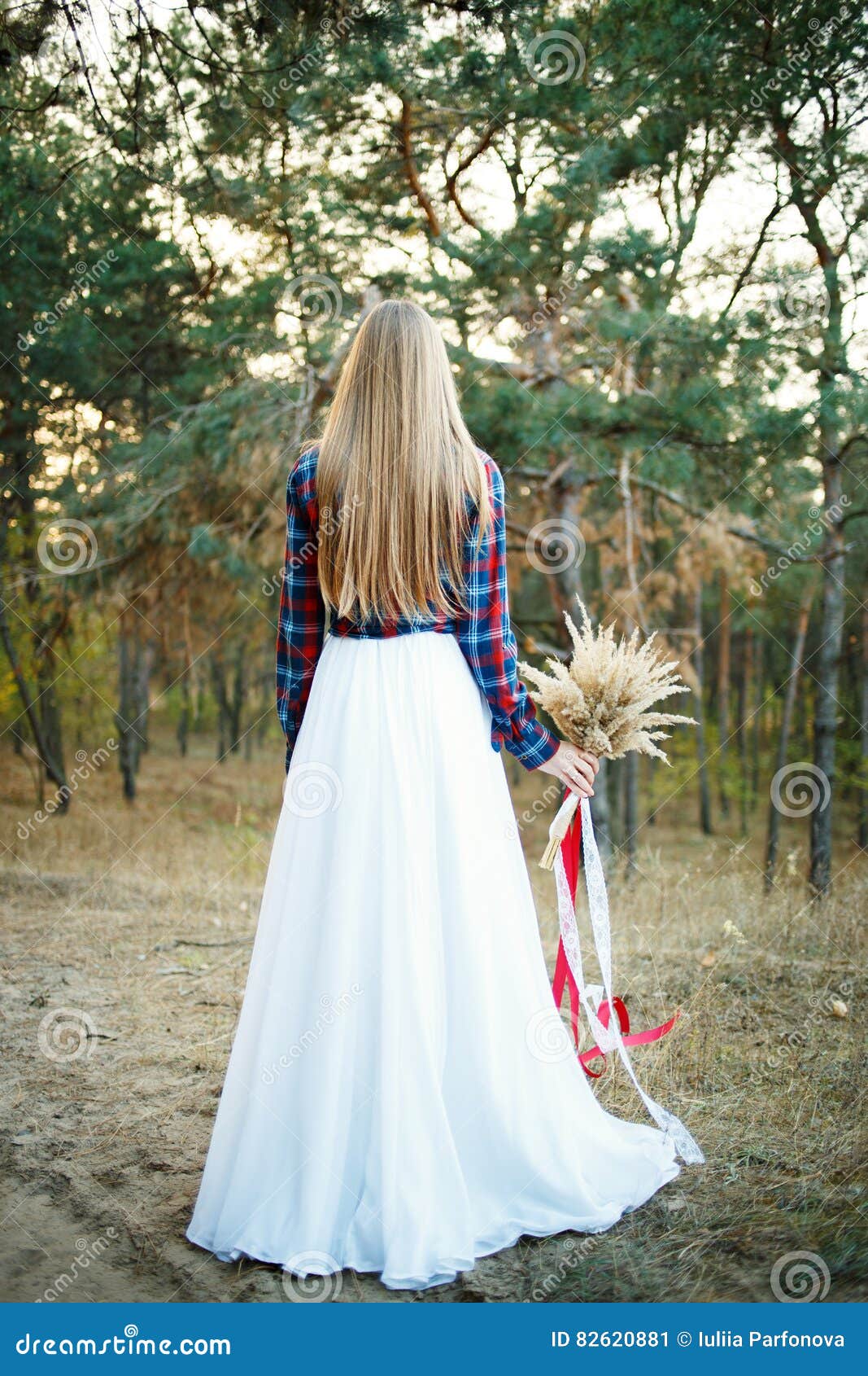 wedding dress with plaid shirt