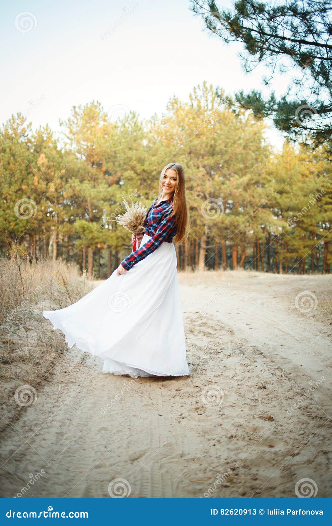 Cute Bride in American Style Stock ...