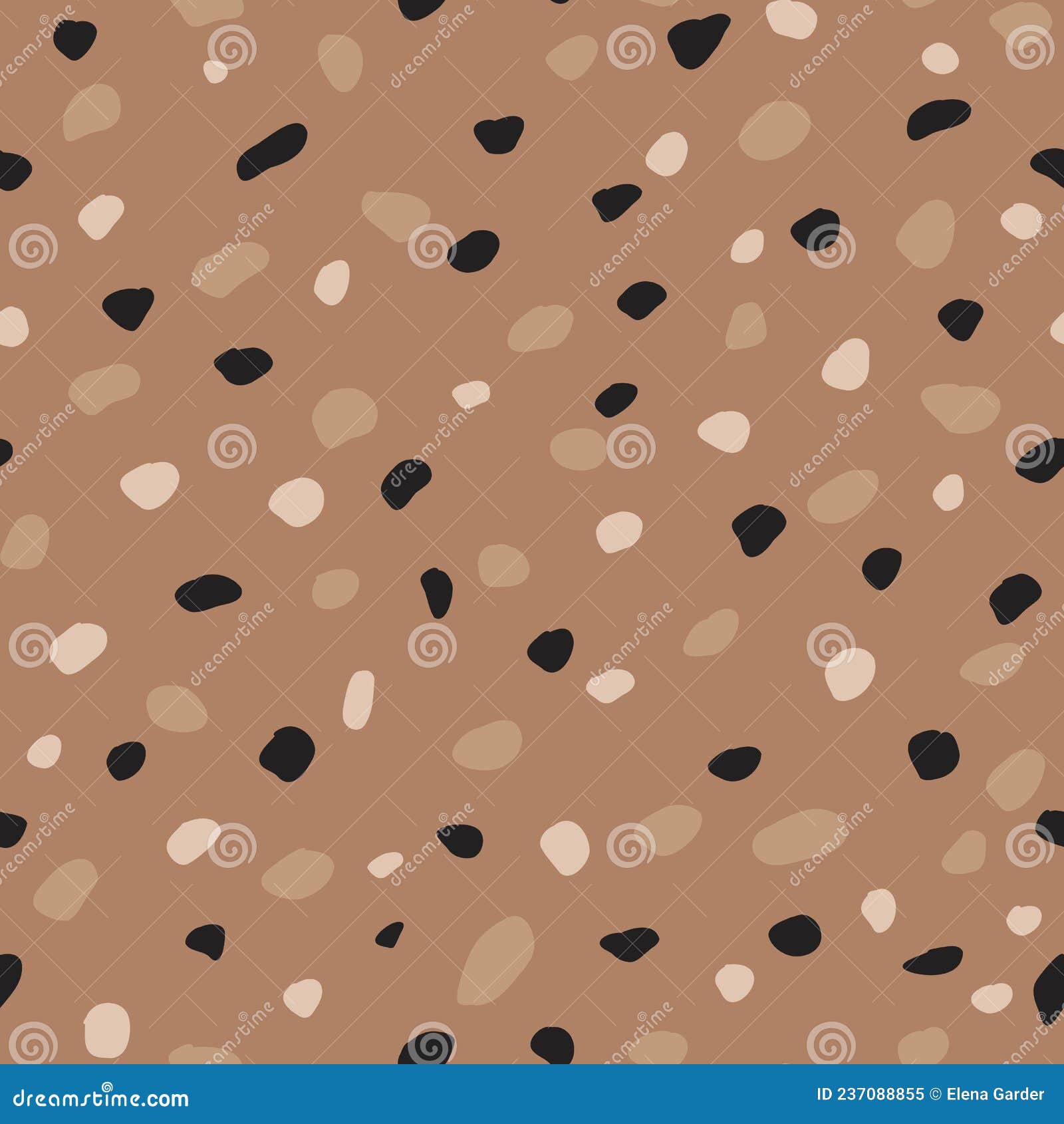 Cute Brown Seamless Pattern. Vector Abstract Boho Texture Stock Vector ...