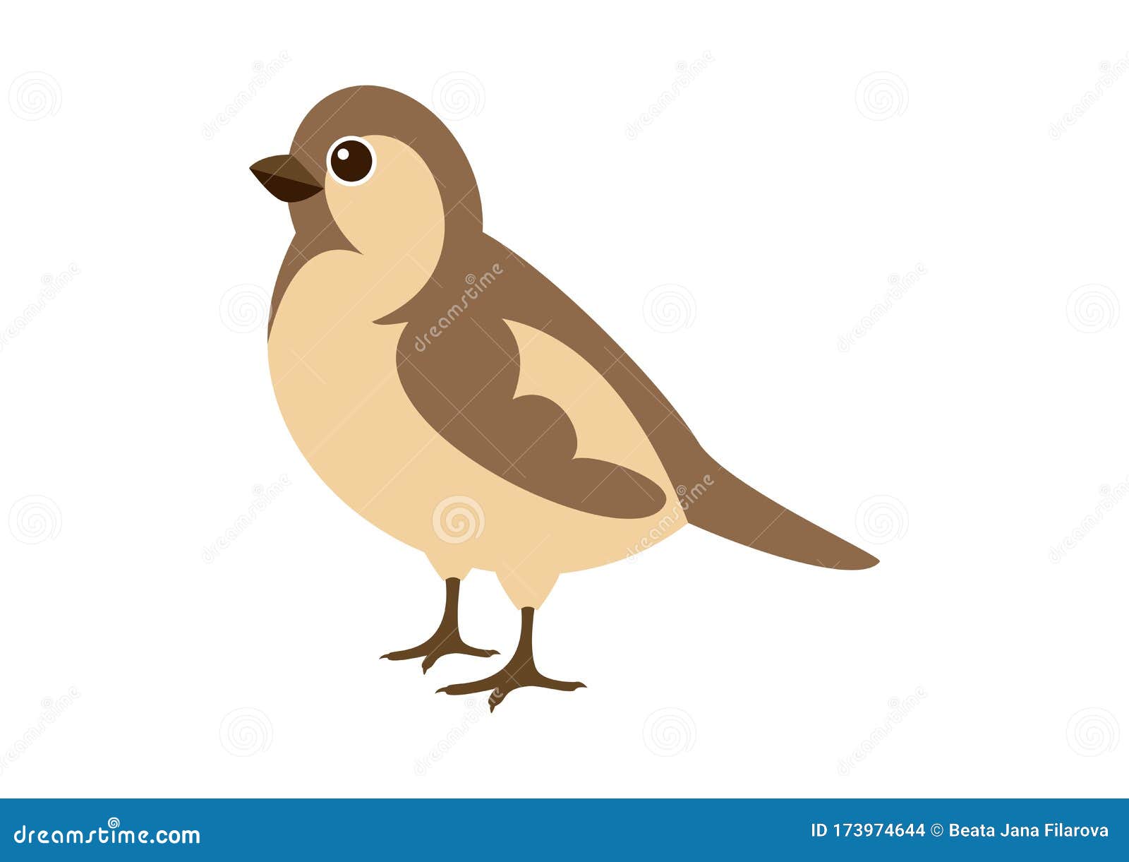 Cute Brown Sparrow Bird Icon Vector Stock Vector - Illustration of concept,  environmental: 173974644