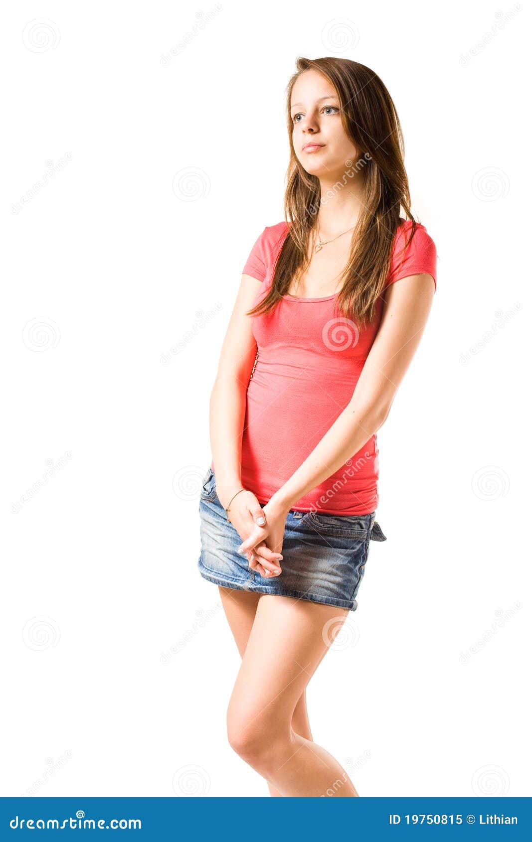 Cute Brunette Teen Stock Image Image Of Skirt Teen 19750815