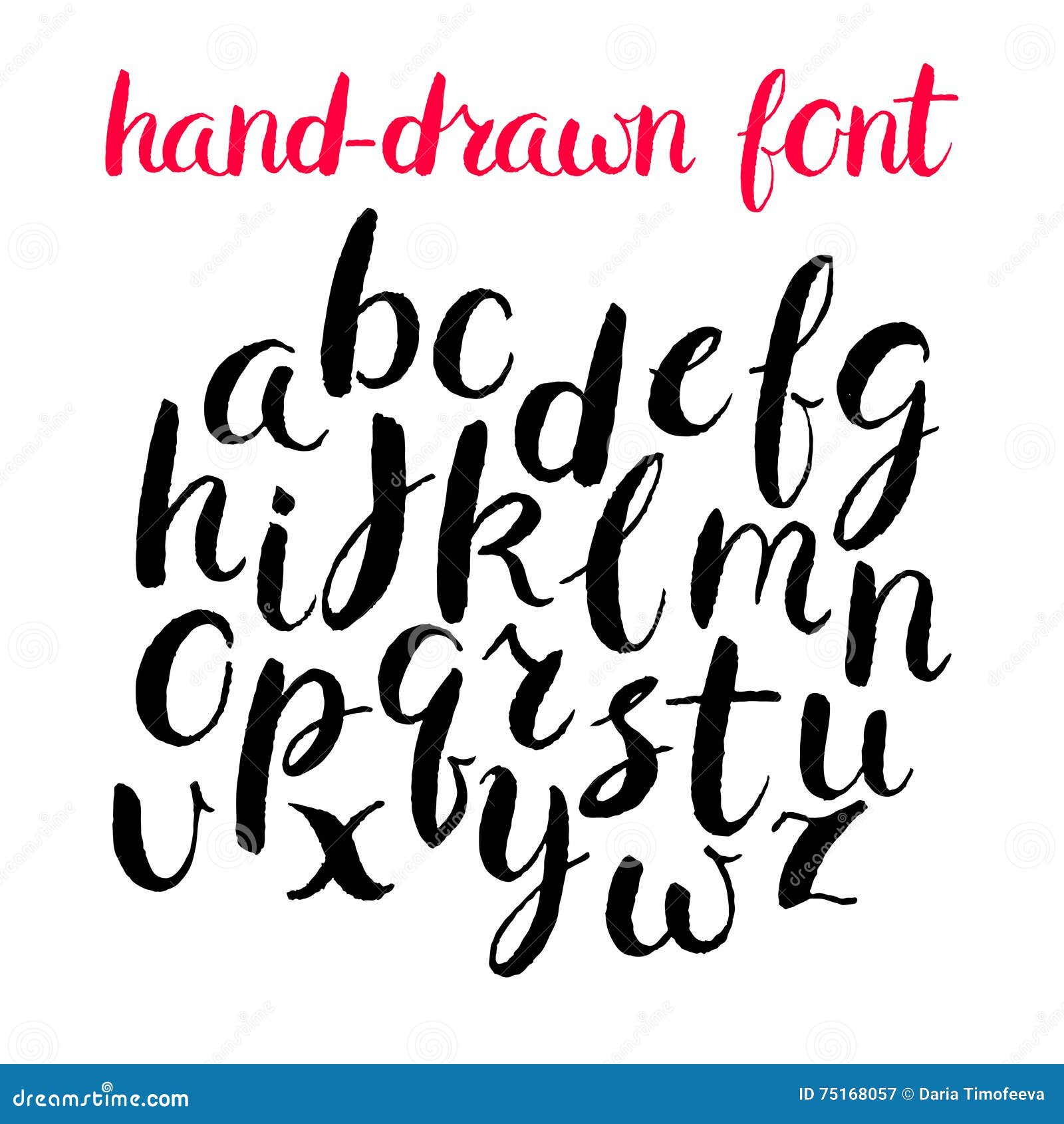 Cute brush painted font stock vector. Illustration of symbol 75168057