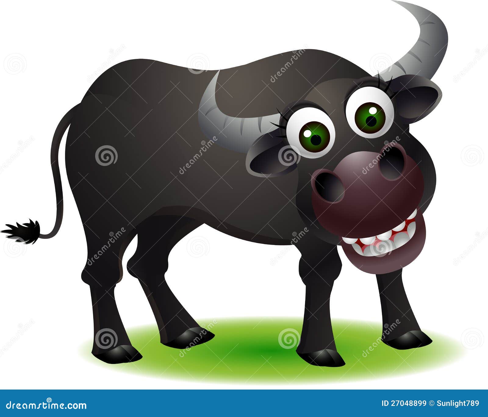 Cute buffalo cartoon stock illustration. Illustration of anger - 27048899
