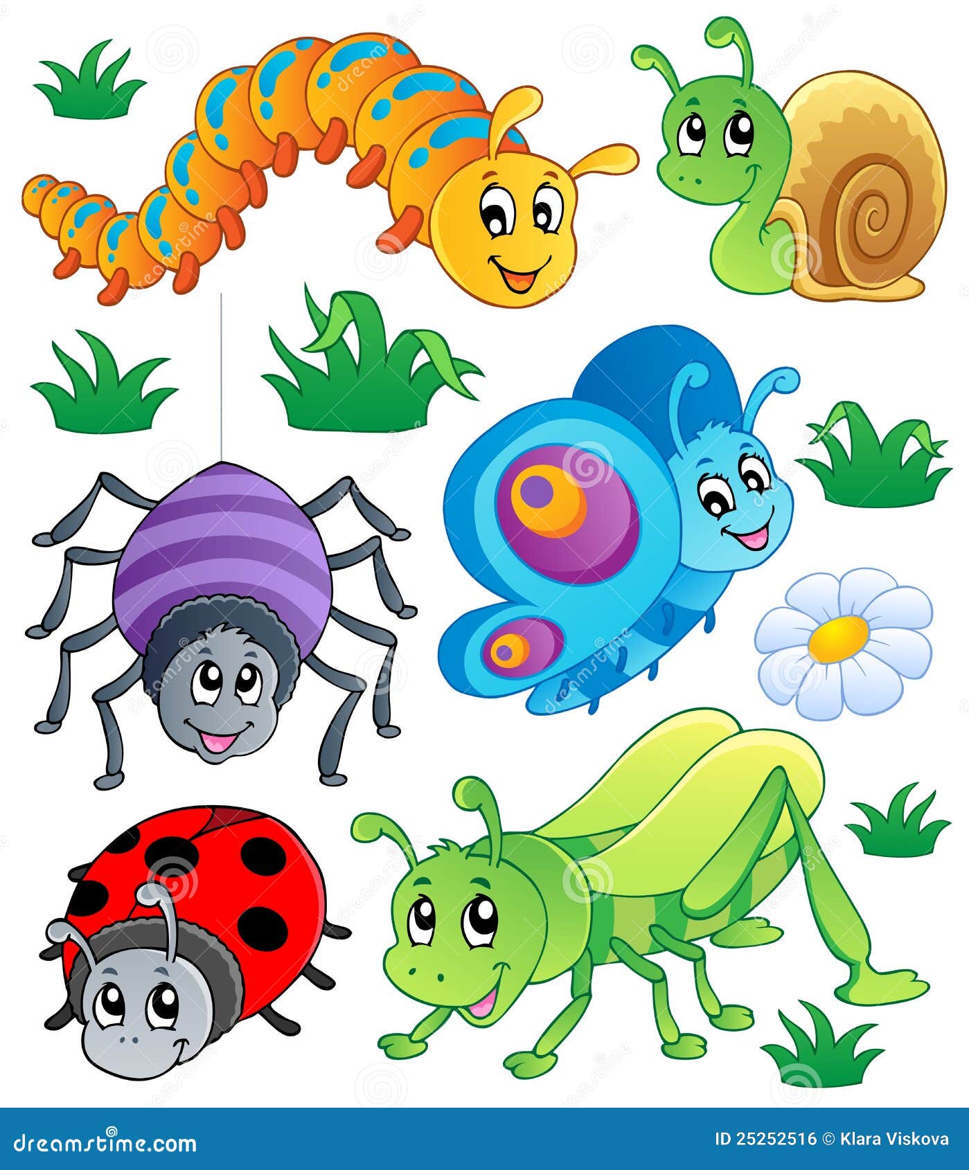 Cute Bugs Collection 1 Royalty Free Stock Image - Image ...