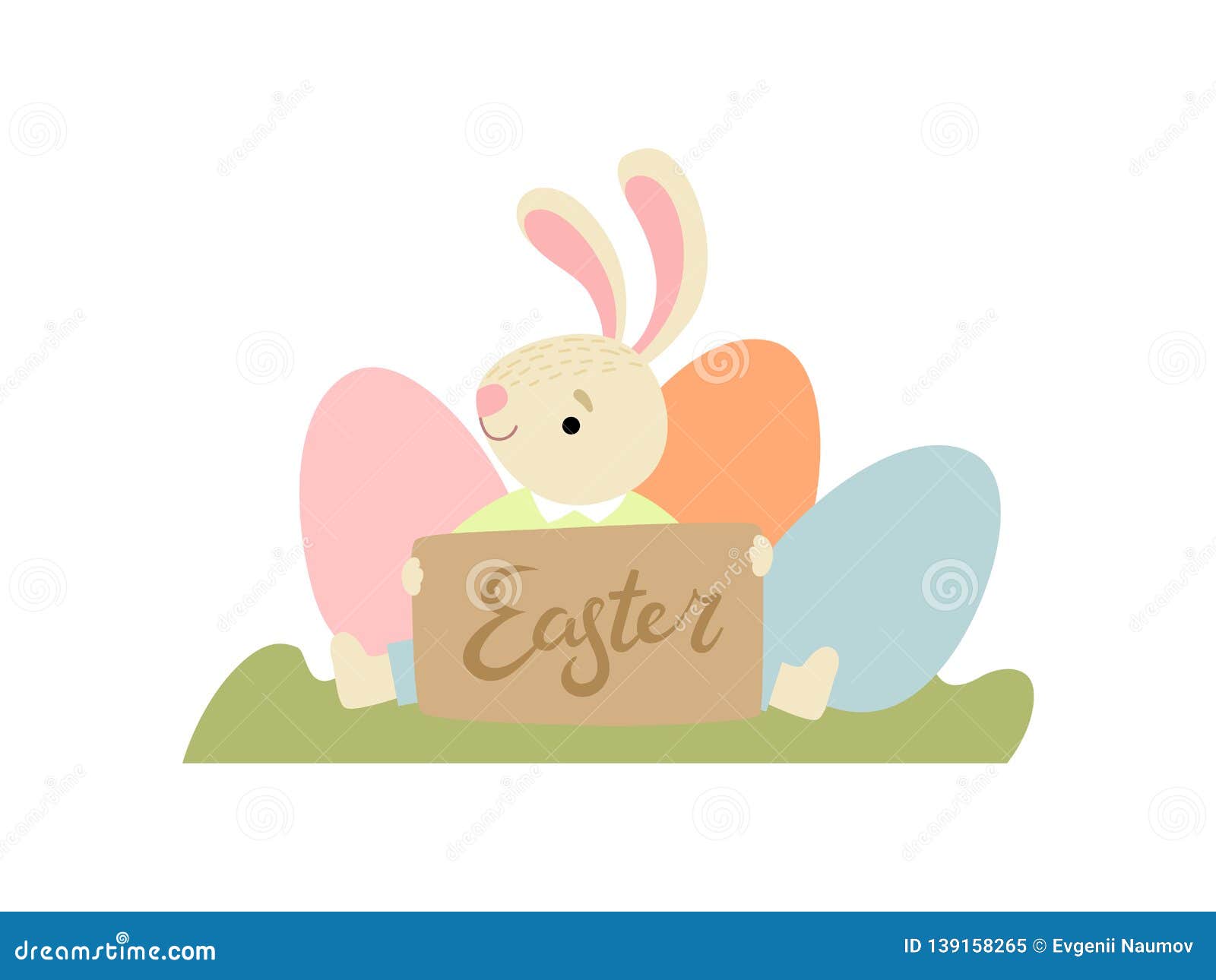 Download Cute Bunny With Eggs, Happy Easter, Design Element For ...