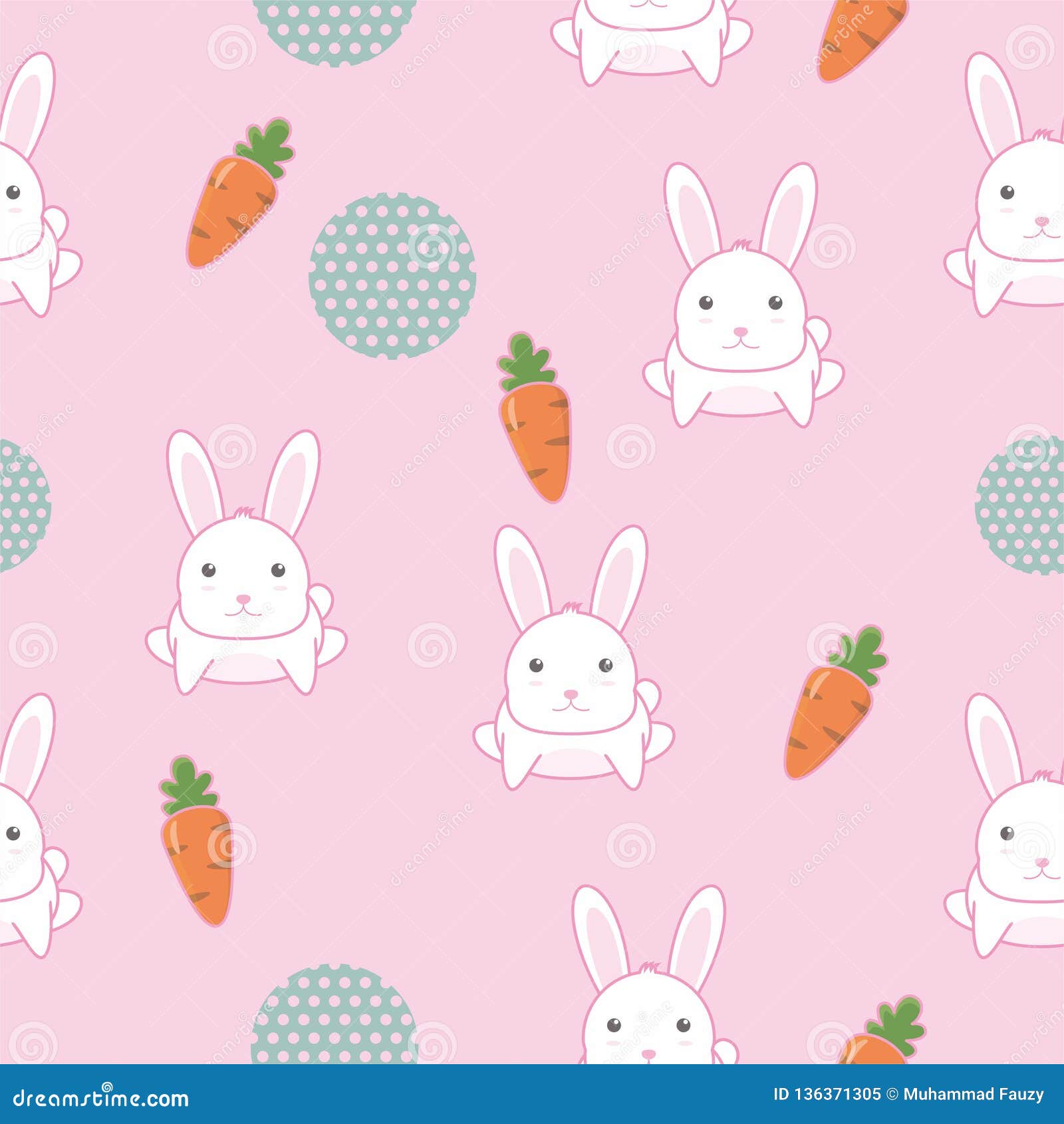 Cute Bunny Seamless Pattern with Pink Color Stock Vector - Illustration of cartoon, background: 136371305 Cute Bunny Seamless Pattern with Pink Color Stock Vector - Illustration of cartoon, background: 136371305