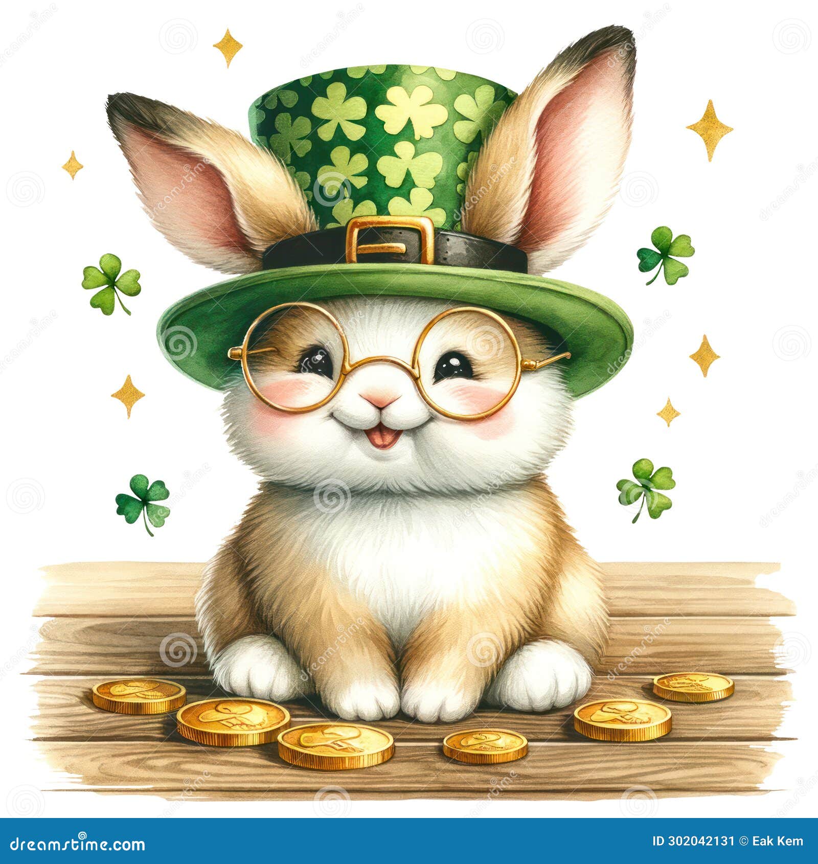 cute bunny st patrick's day clipart  ai generative