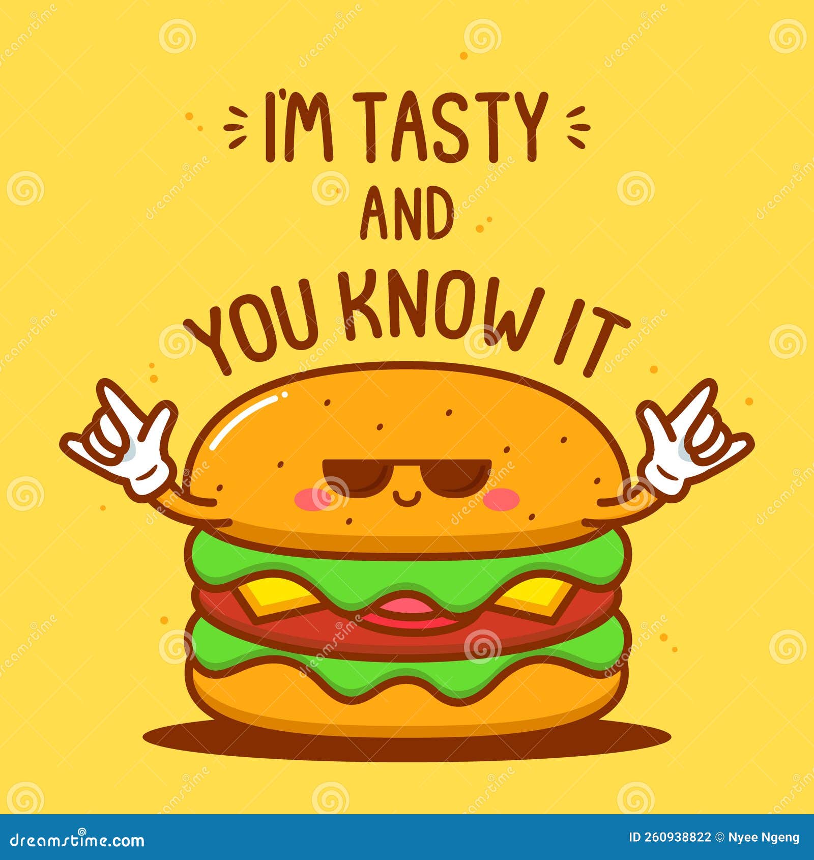 Cute Burger with Quotes Illustration Design Vector Stock Vector -  Illustration of expression, happy: 260938822, image size:1600x1690