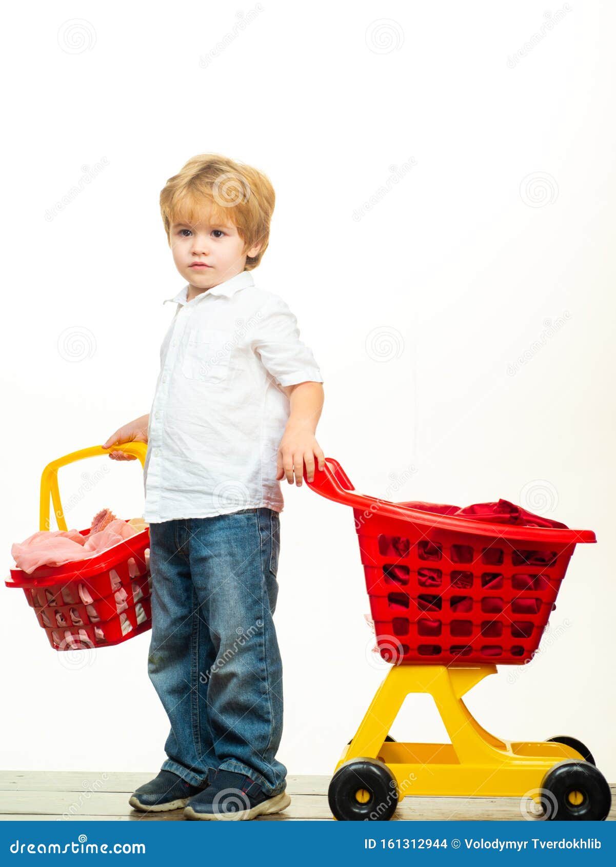 child's plastic shopping cart