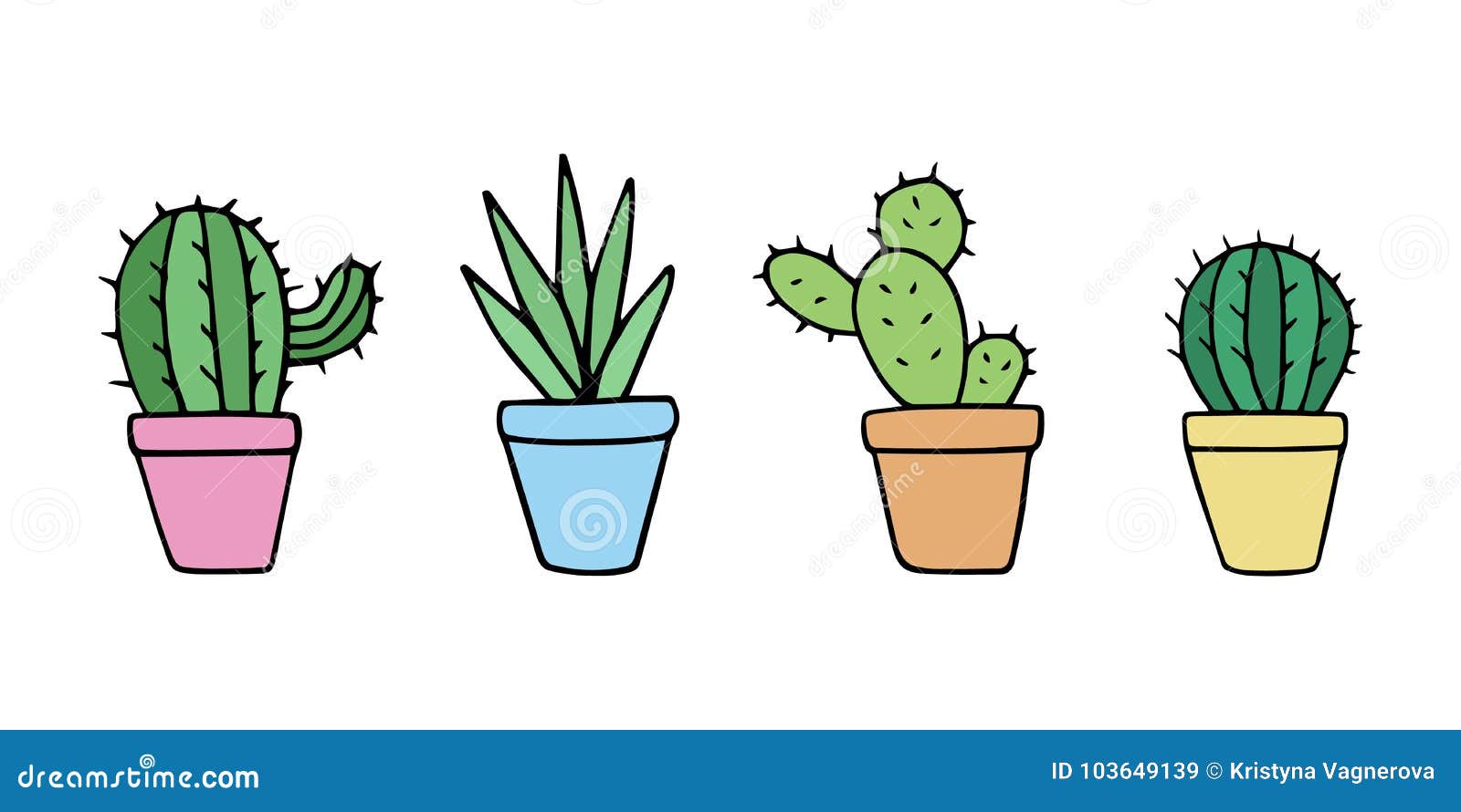 Image result for potted cactus drawing