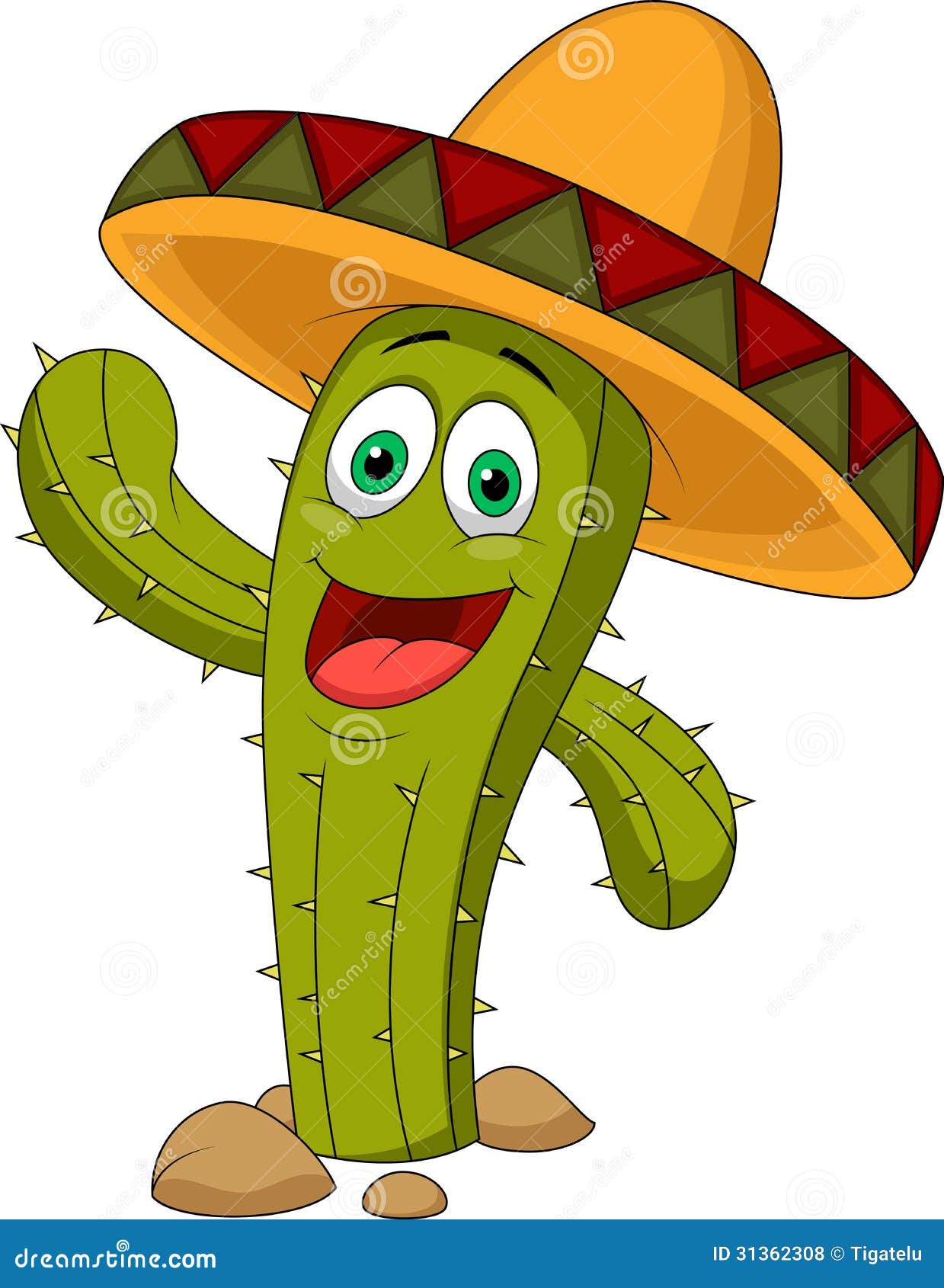 cute cactus cartoon character