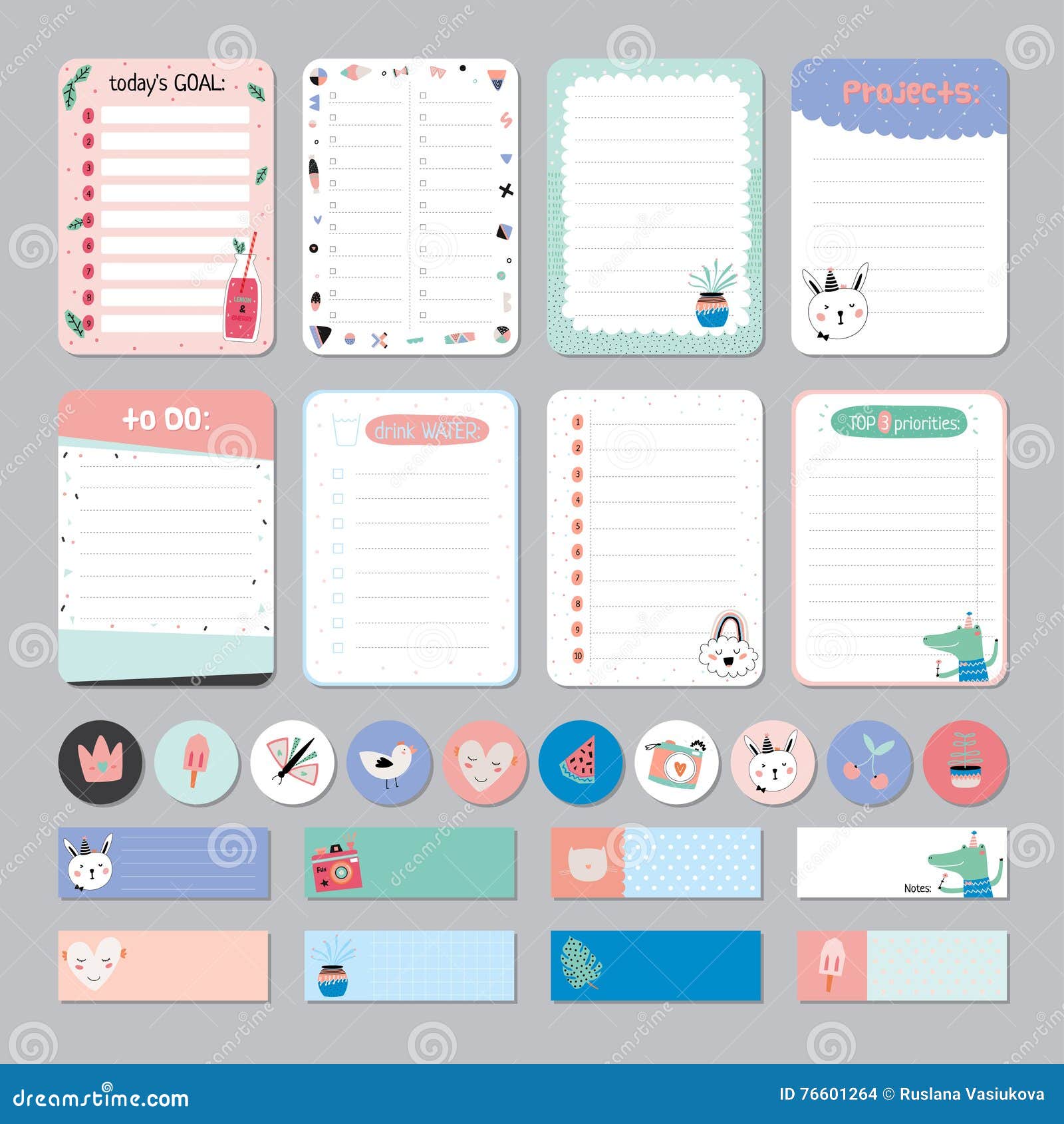 cute calendar daily and weekly planner