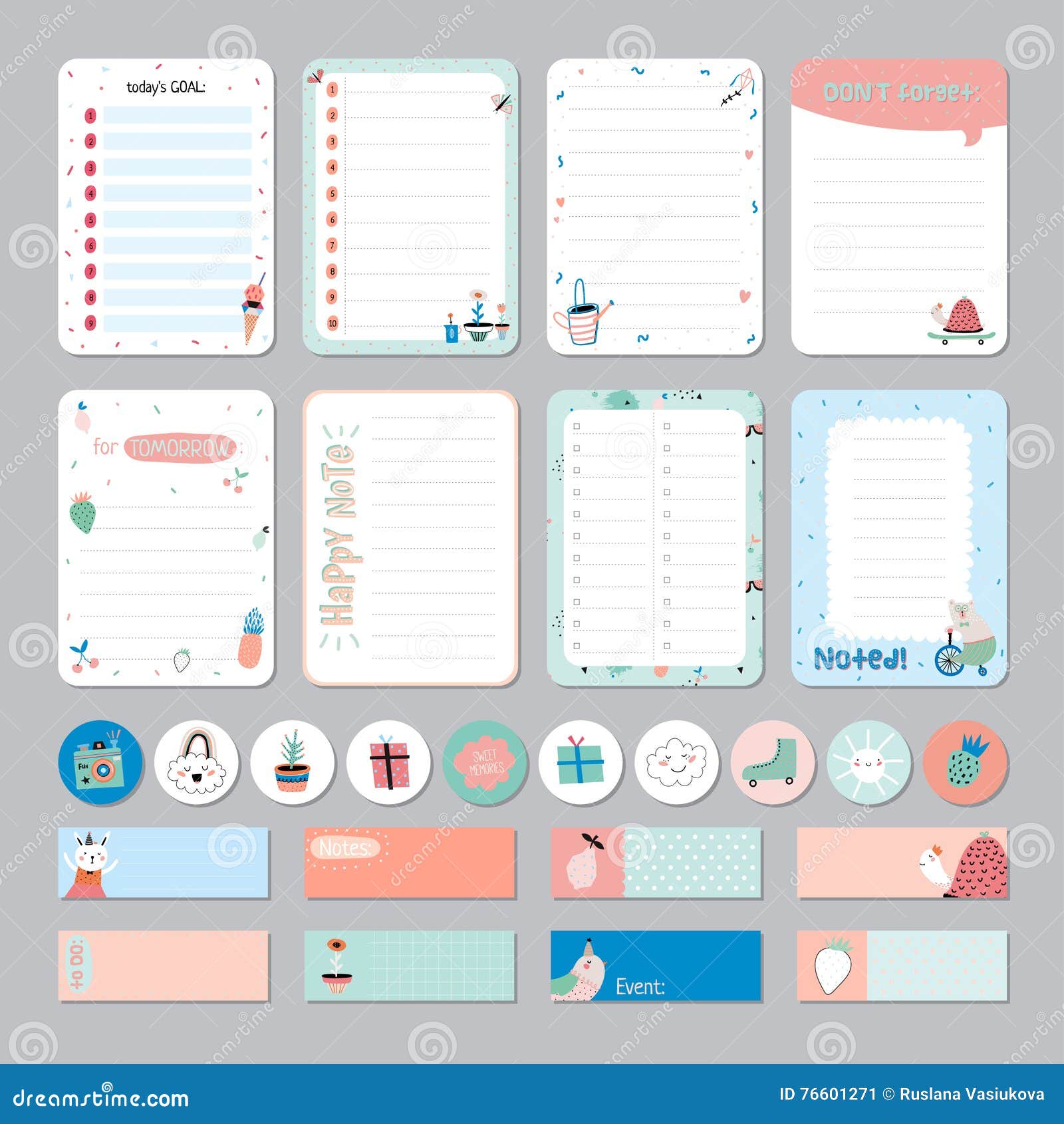 cute calendar daily and weekly planner