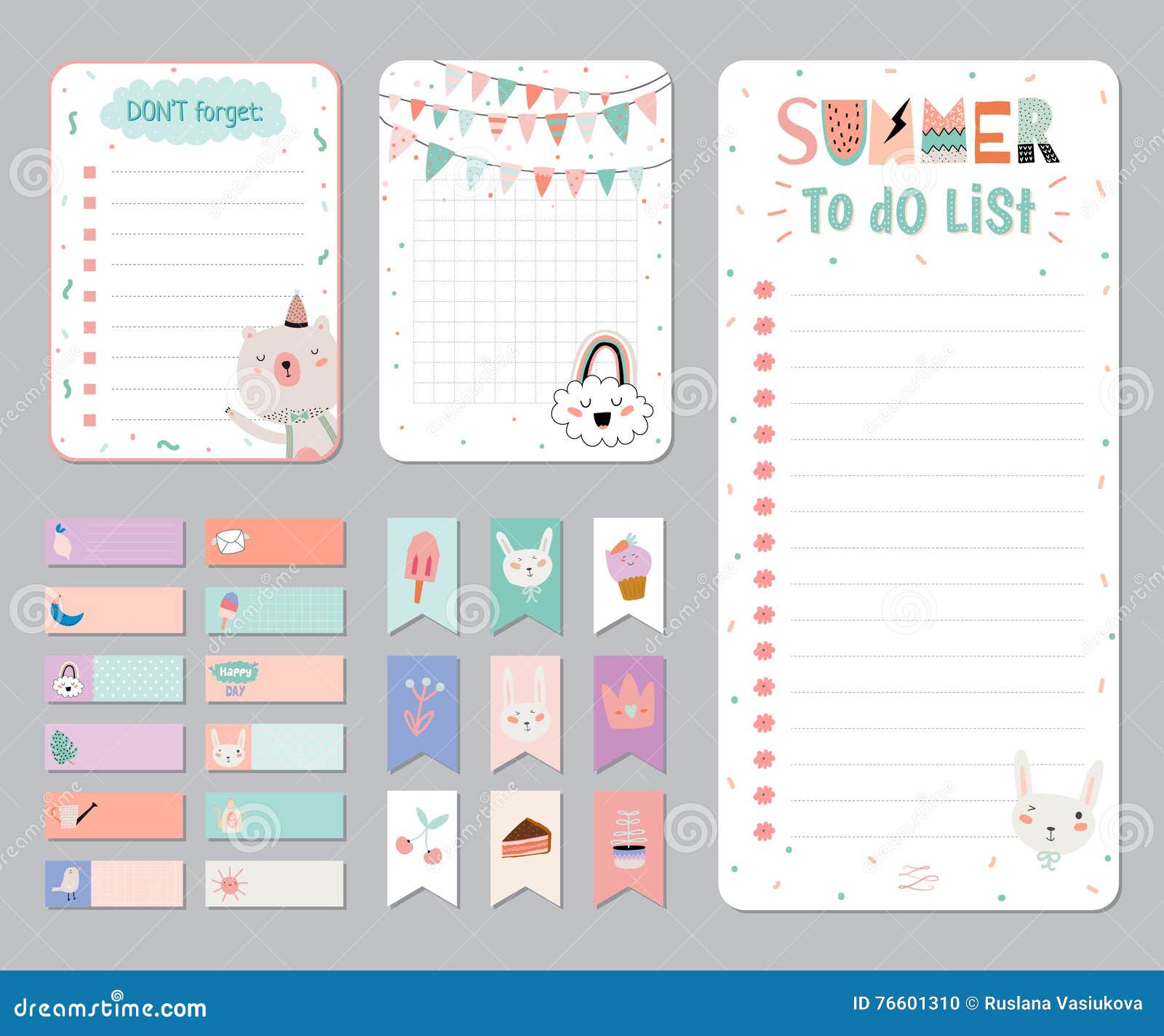 cute calendar daily and weekly planner