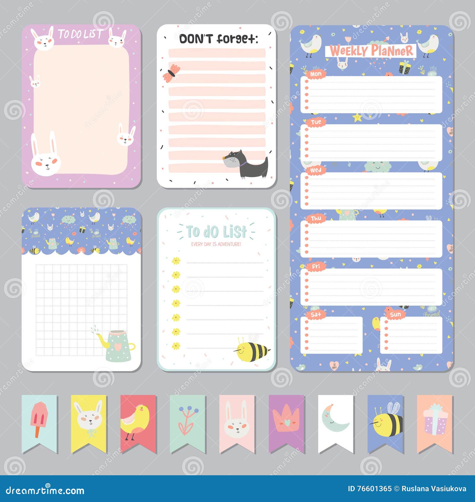 cute calendar daily and weekly planner
