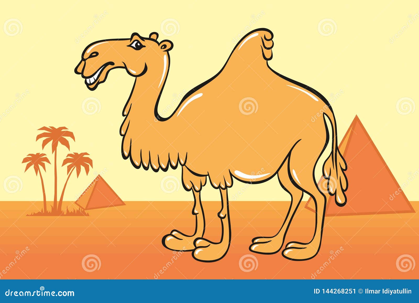 Рисунок верблюда раскрашенный