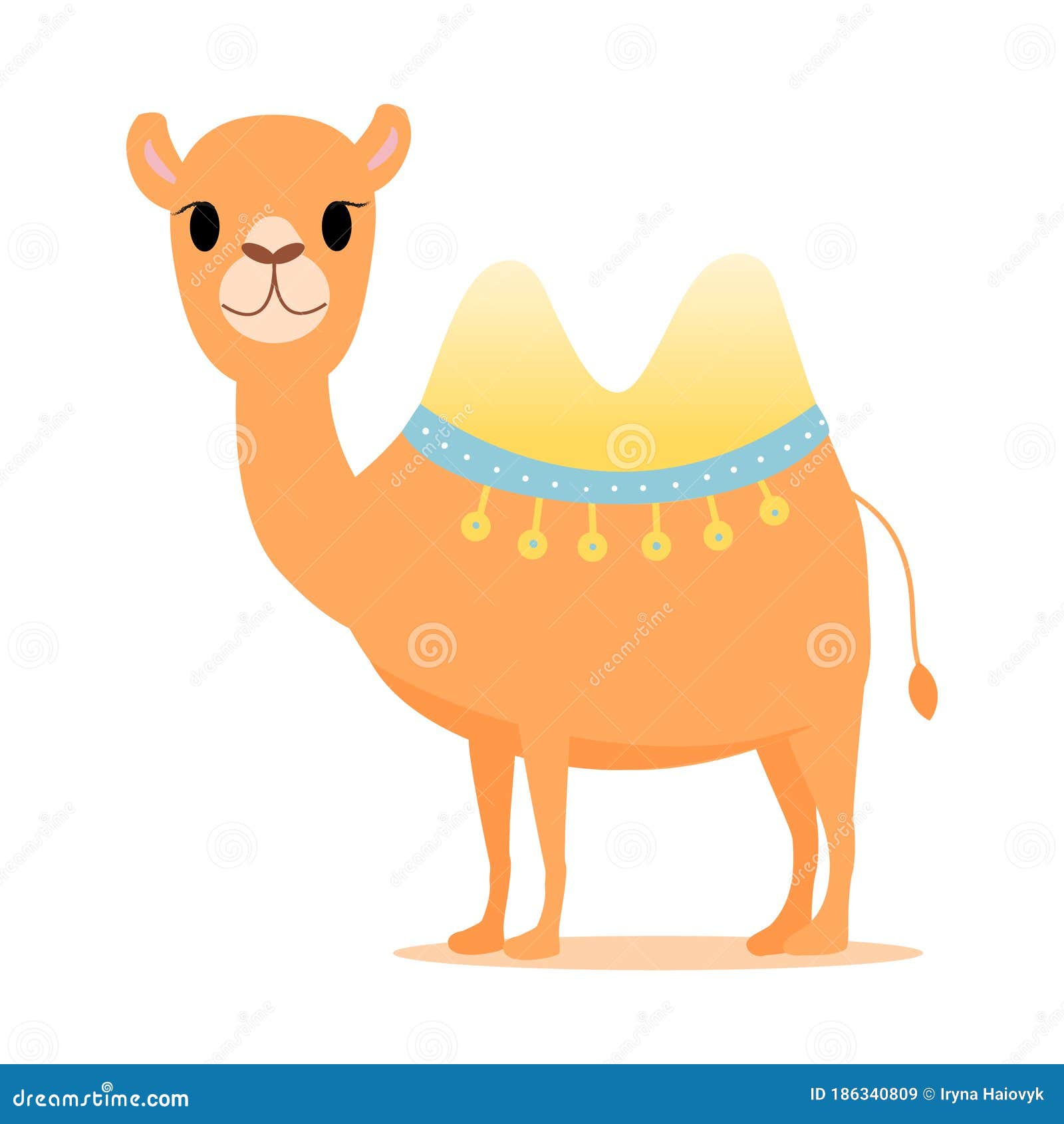 Cute Camel in Cartoon Style with 2 Humps. Stock Vector - Illustration of  vacation, arabian: 186340809