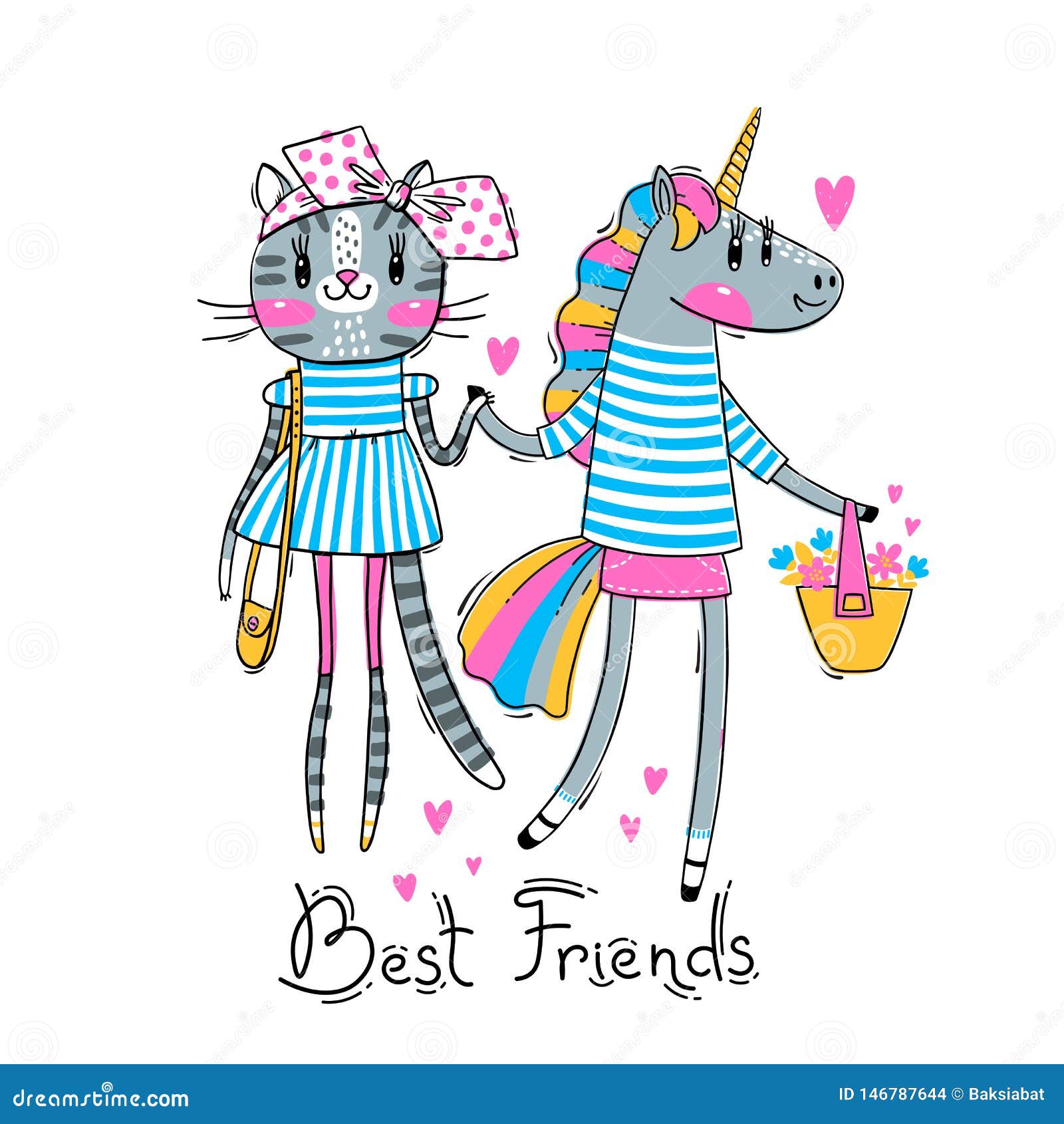 Blue rainbow friends vector Stock Vector