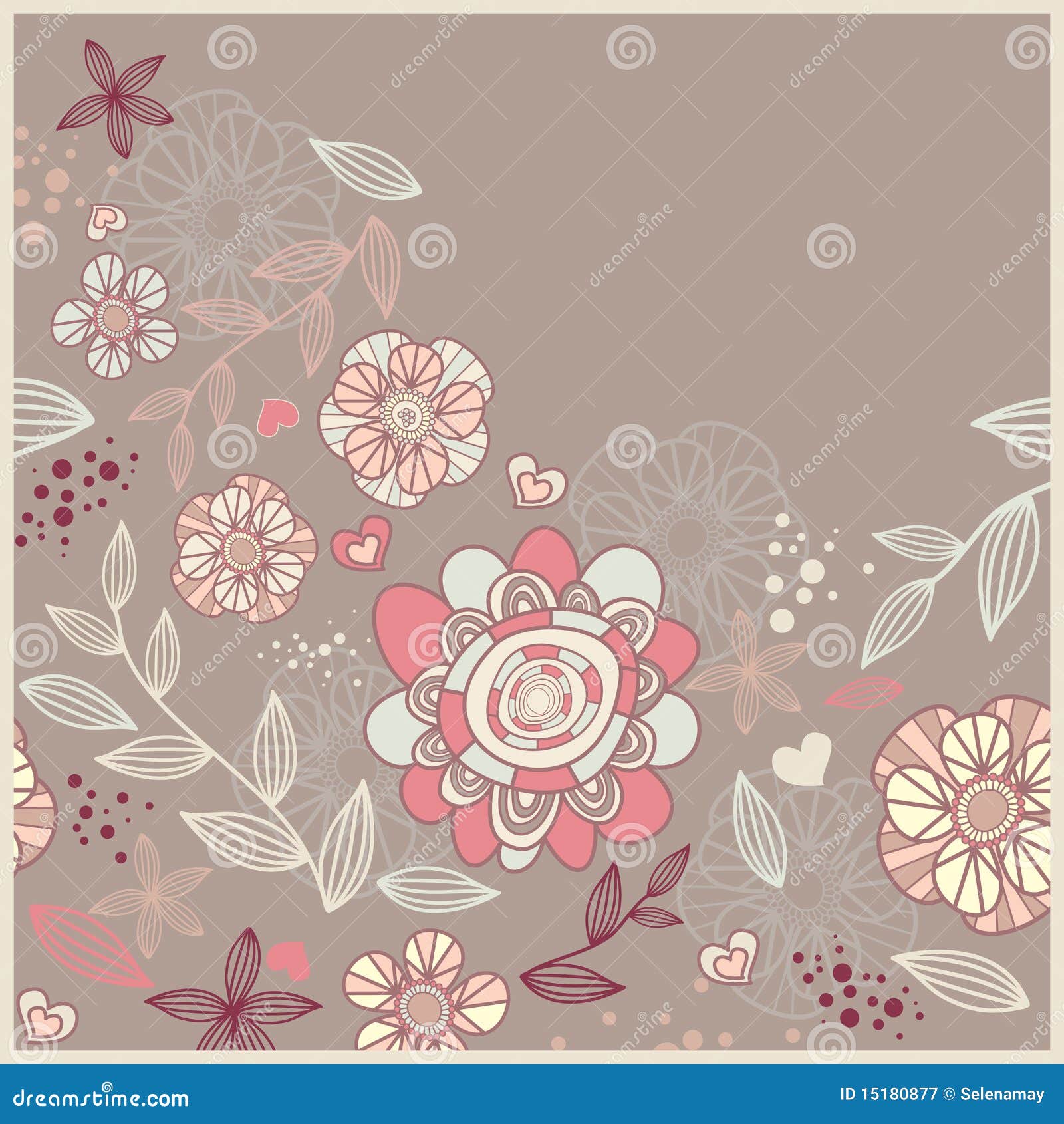 Cute card with flowers stock vector. Illustration of nature 15180877