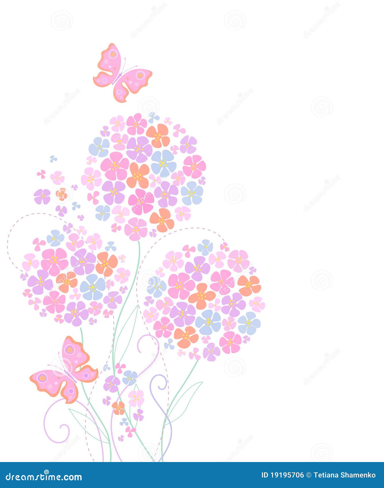 Cute card with flowers stock vector. Illustration of greeting 19195706