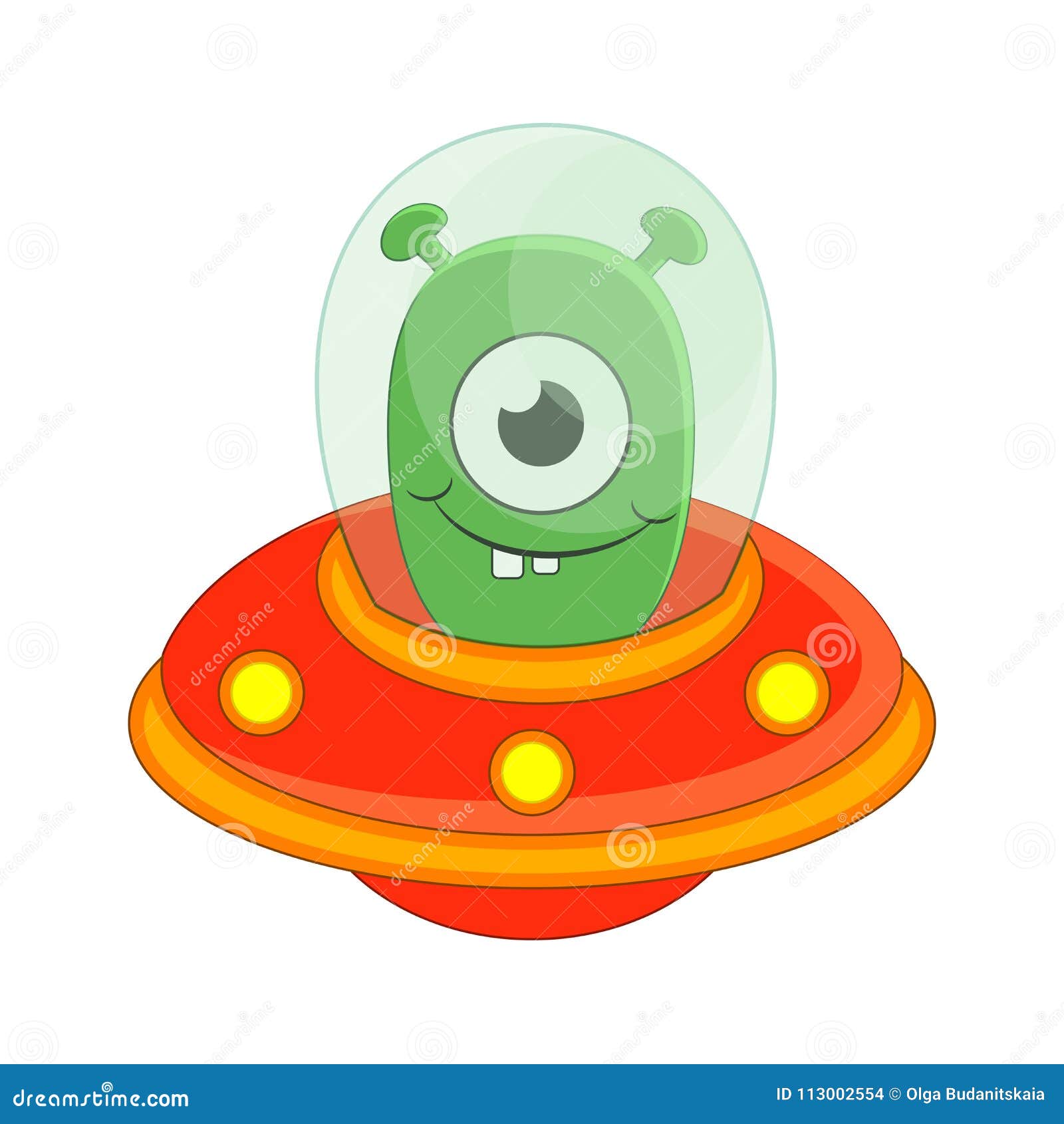 Design of cute alien waving hand on the planet 5054343 Vector Art