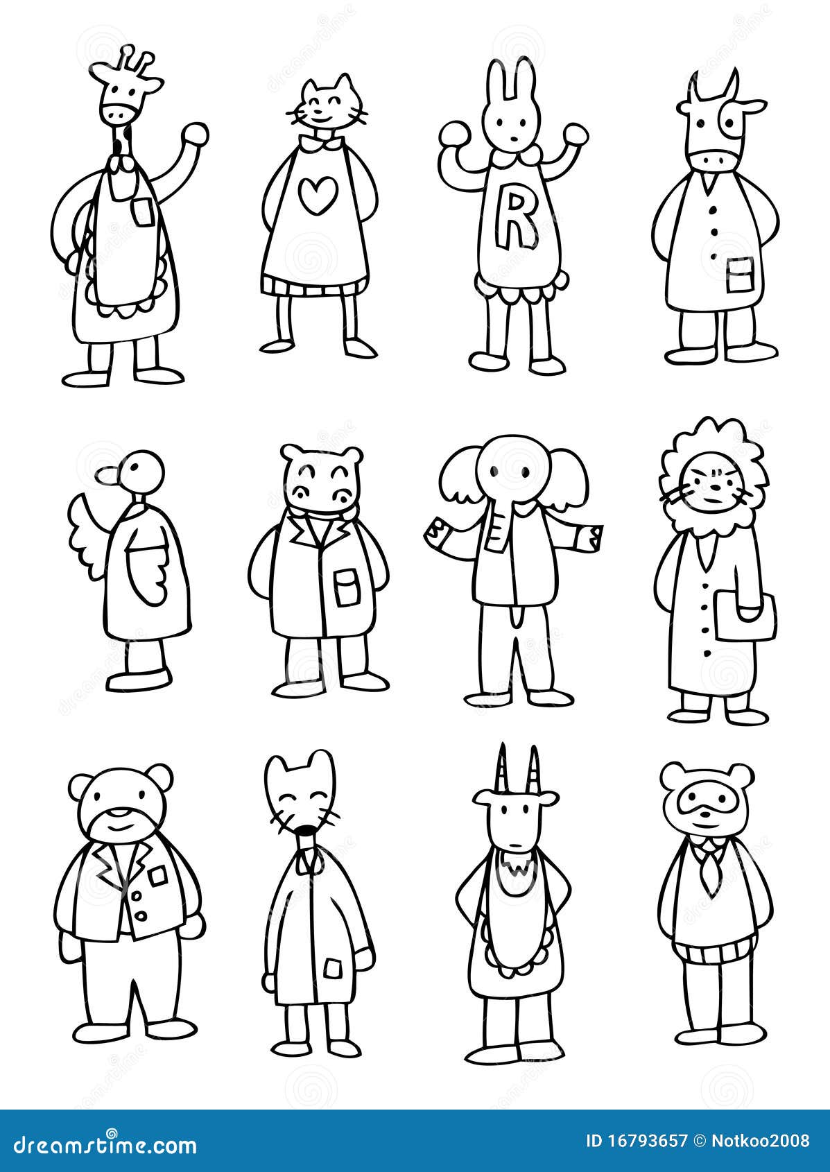 Cute cartoon animal doctor stock vector. Illustration of postcard